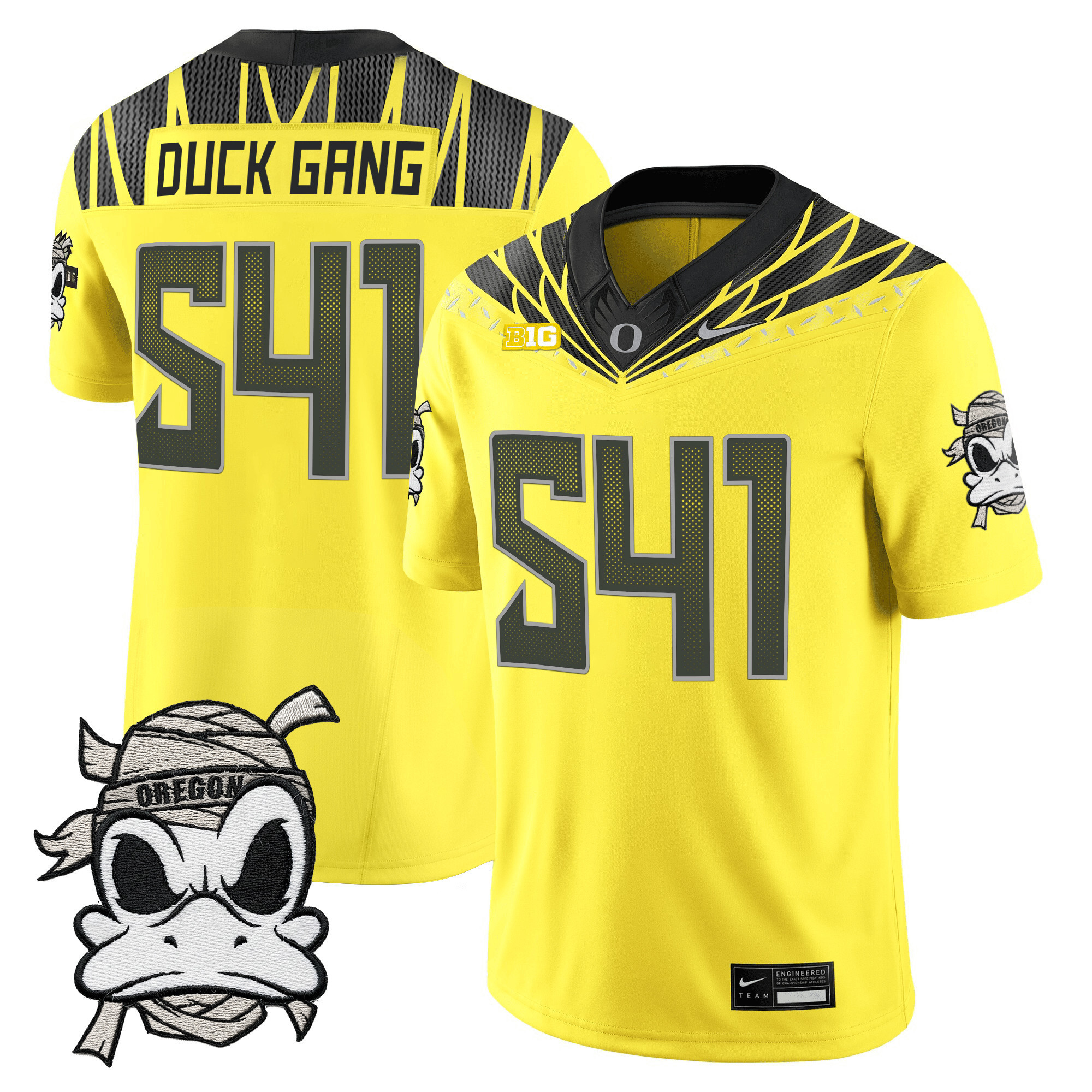Duck Gang 541 Youth's Oregon Ducks 2025 Mummy Duck Vapor Limited Yellow Jersey - All Stitched