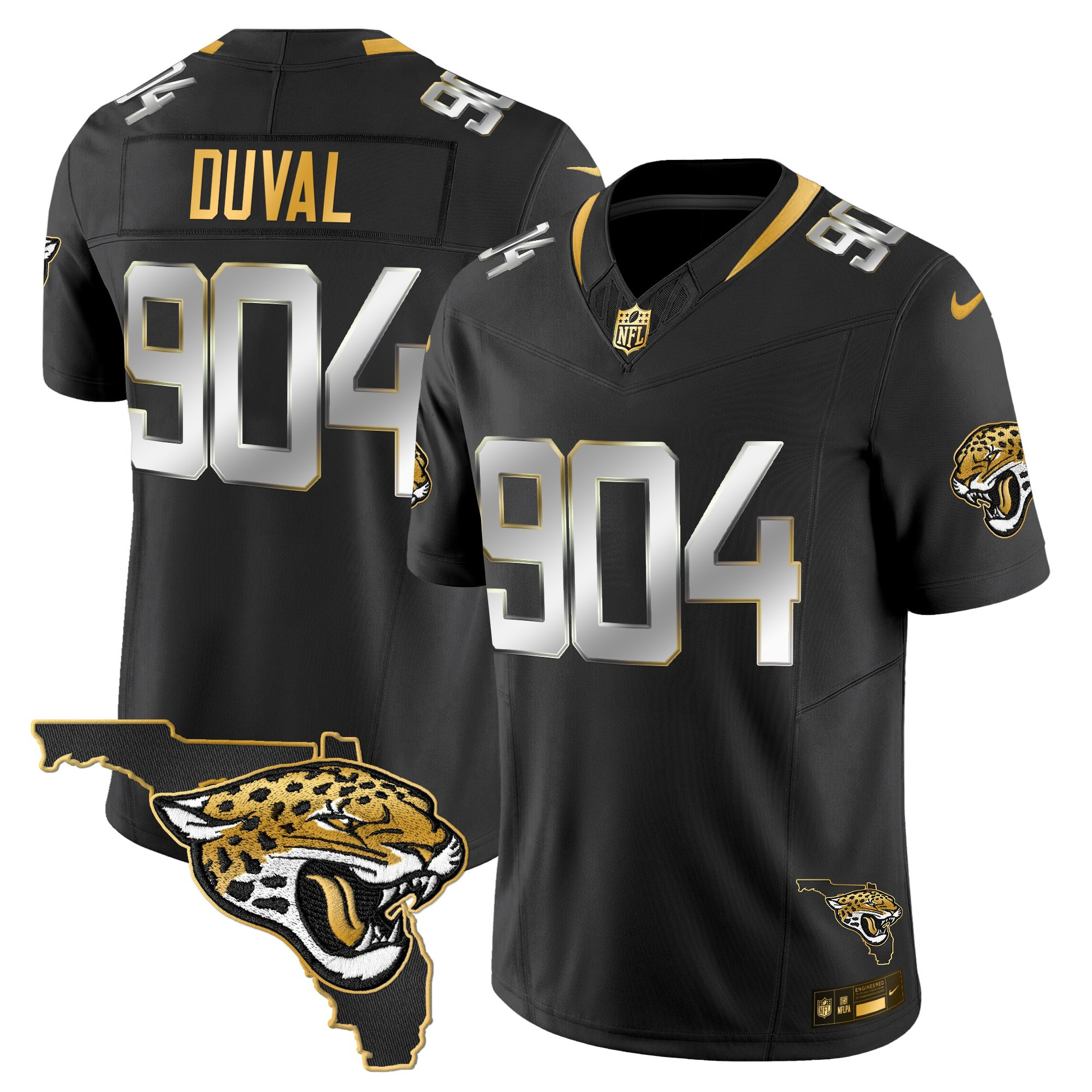 Duval 904 Men's Jacksonville Jaguars 2025 Gold Vapor Limited Black Limited Jersey - All Stitched