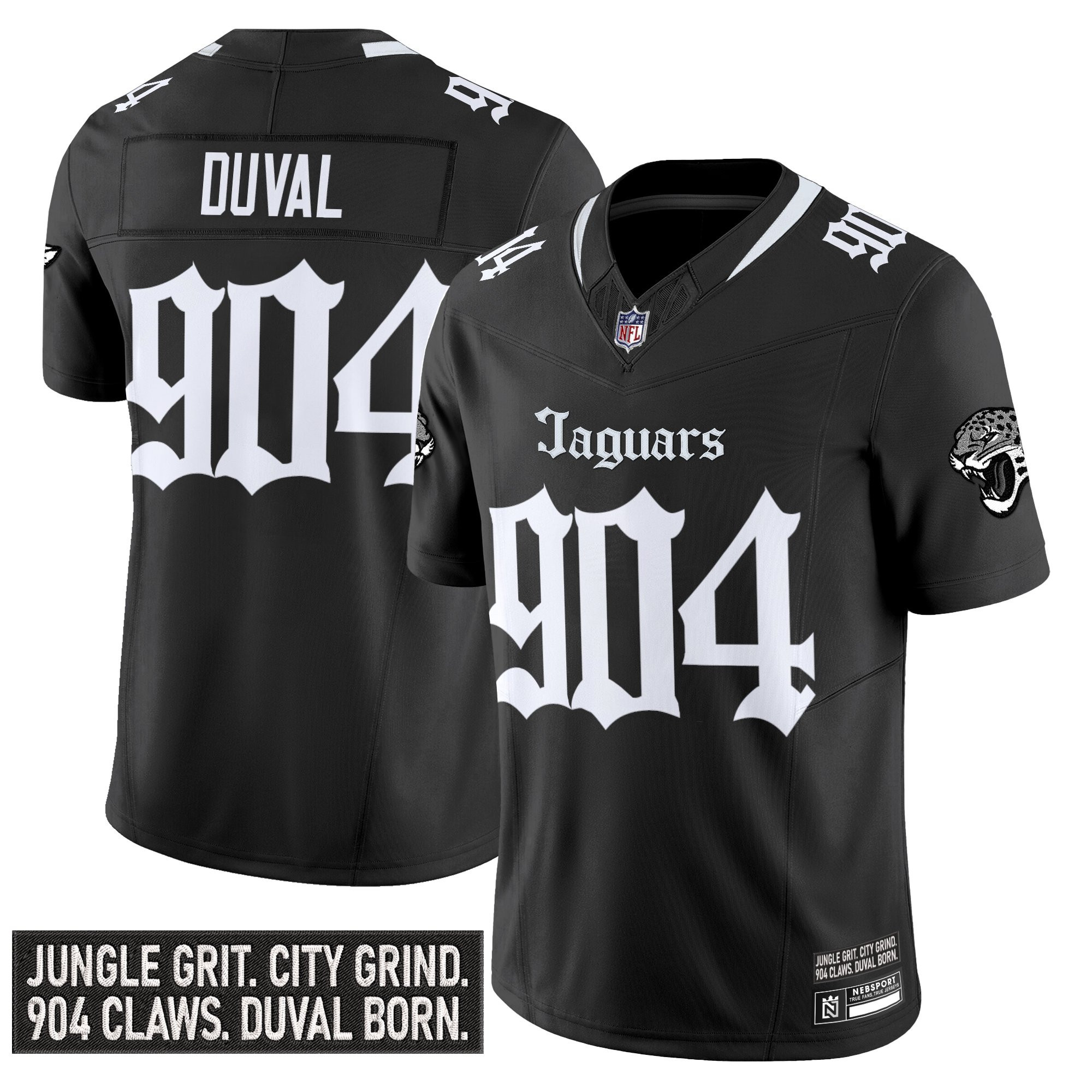 Duval 904 Men's Jacksonville Jaguars Gothic Duvall Shadows Edition Vapor Black Jersey - All Stitched