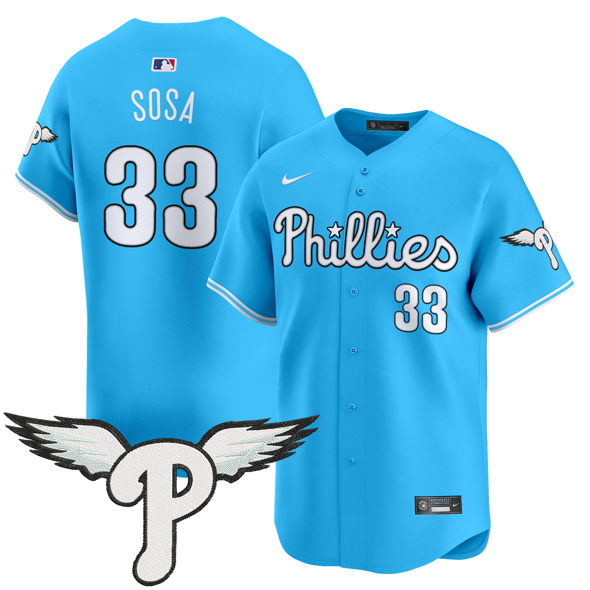 Edmundo Sosa Men's Philadelphia Phillies 2025 Vapor Premier Limited Light Blue Jersey - All Stitched