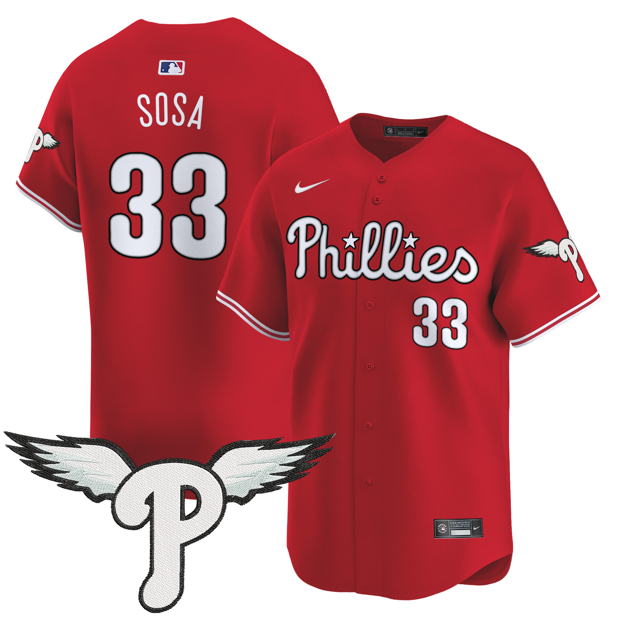 Edmundo Sosa Men's Philadelphia Phillies 2025 Vapor Premier Limited Red Jersey - All Stitched