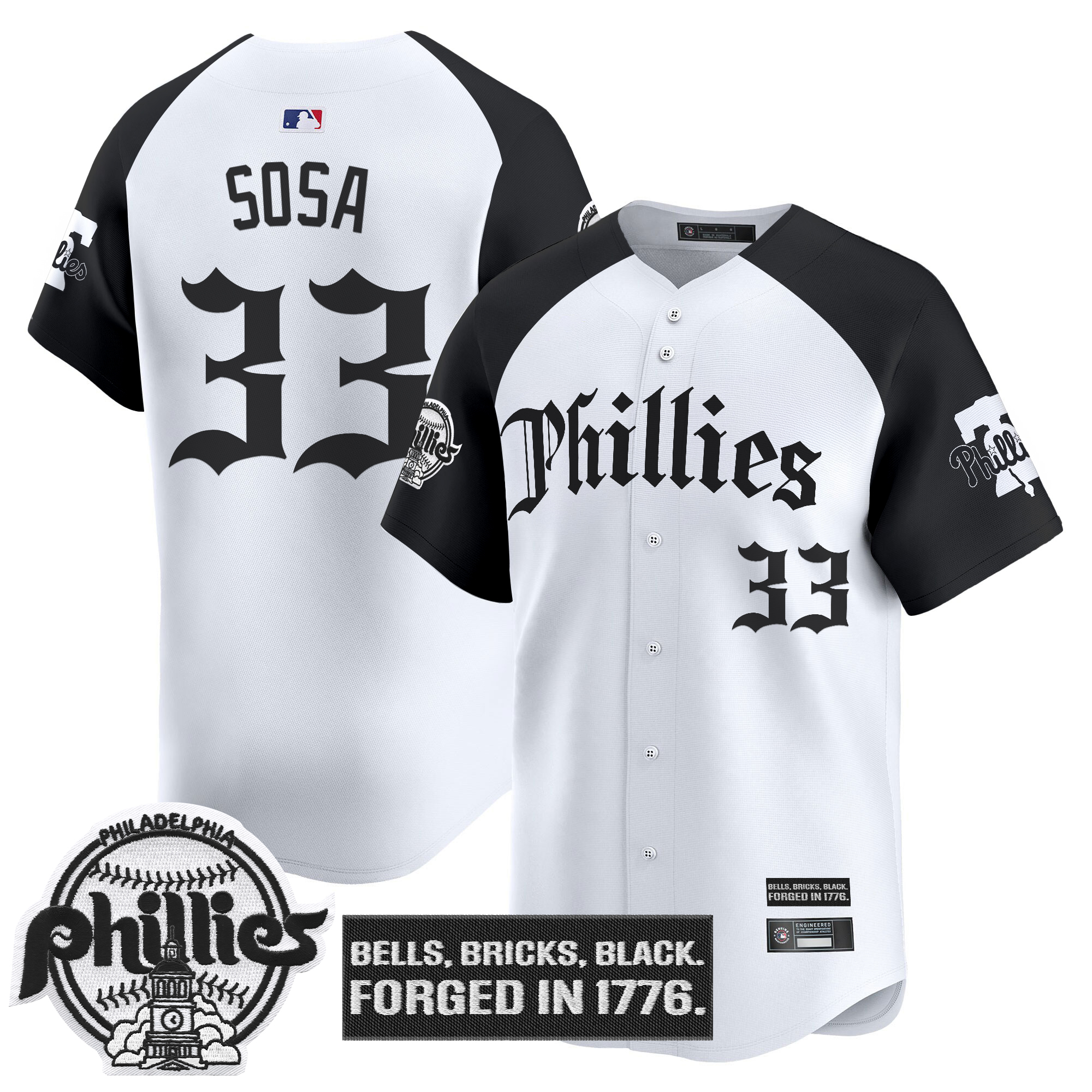 Edmundo Sosa Men's Philadelphia Phillies Gothic Liberty Edition Vapor Premier Limited Alternate Jersey - All Stitched