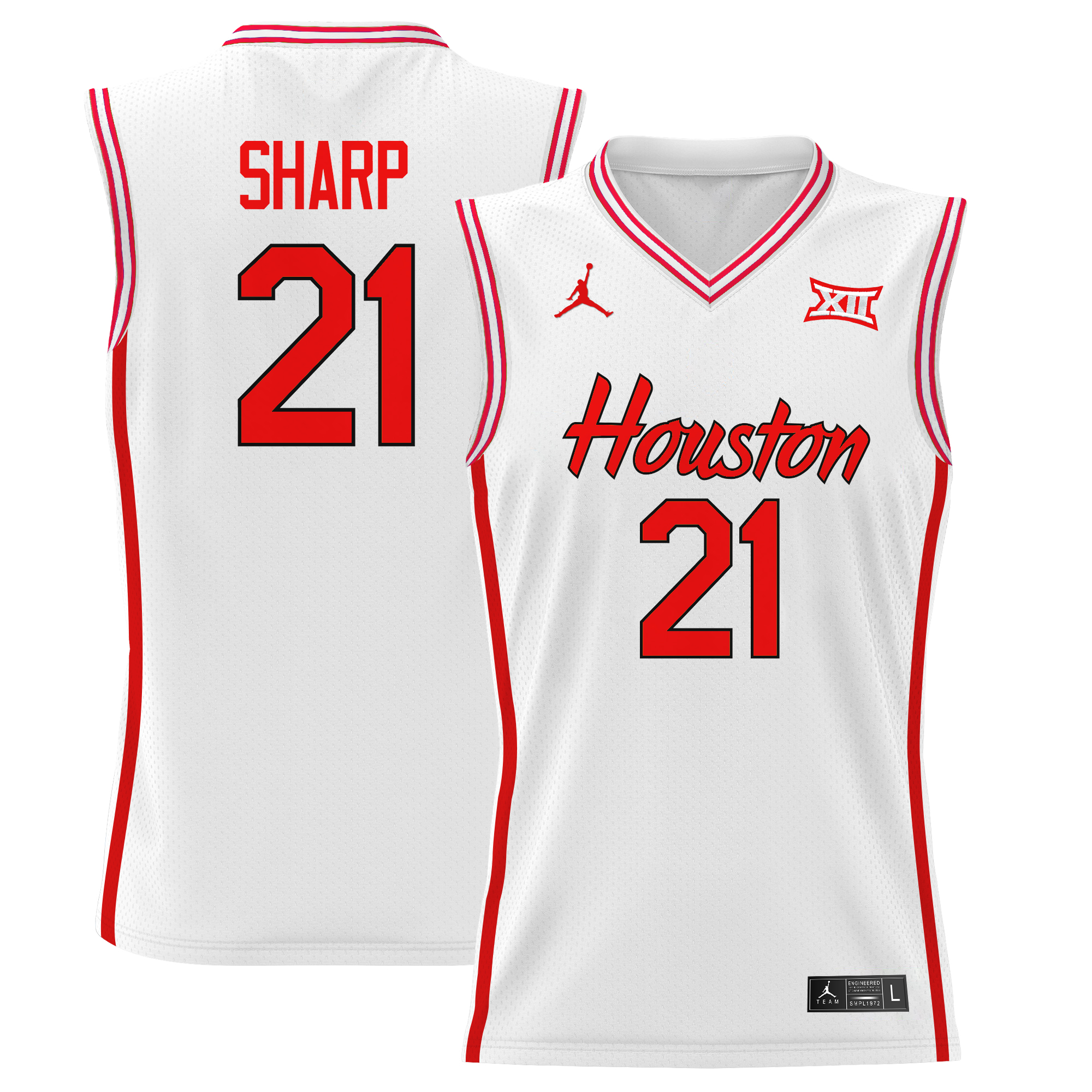 Emanuel Sharp Men's Houston Cougars 2025 Lightweight Basketball White Jersey - All Stitched