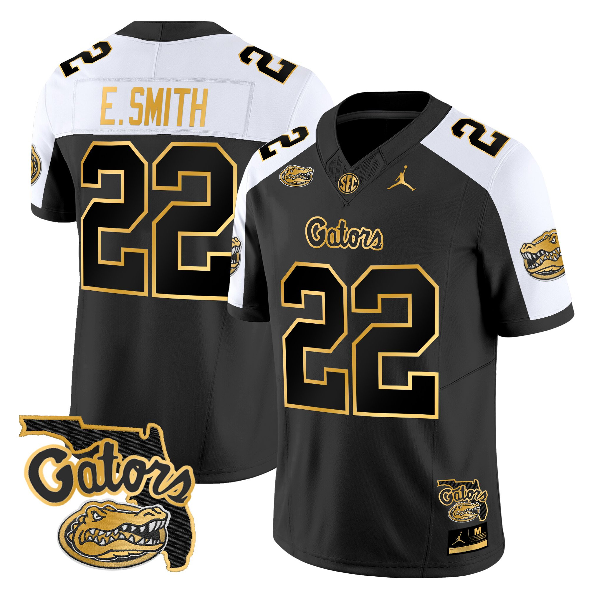 Emmitt Smith Men's Florida Gators 2025 Florida Patch Gold Vapor Limited Alternate Jersey - All Stitched