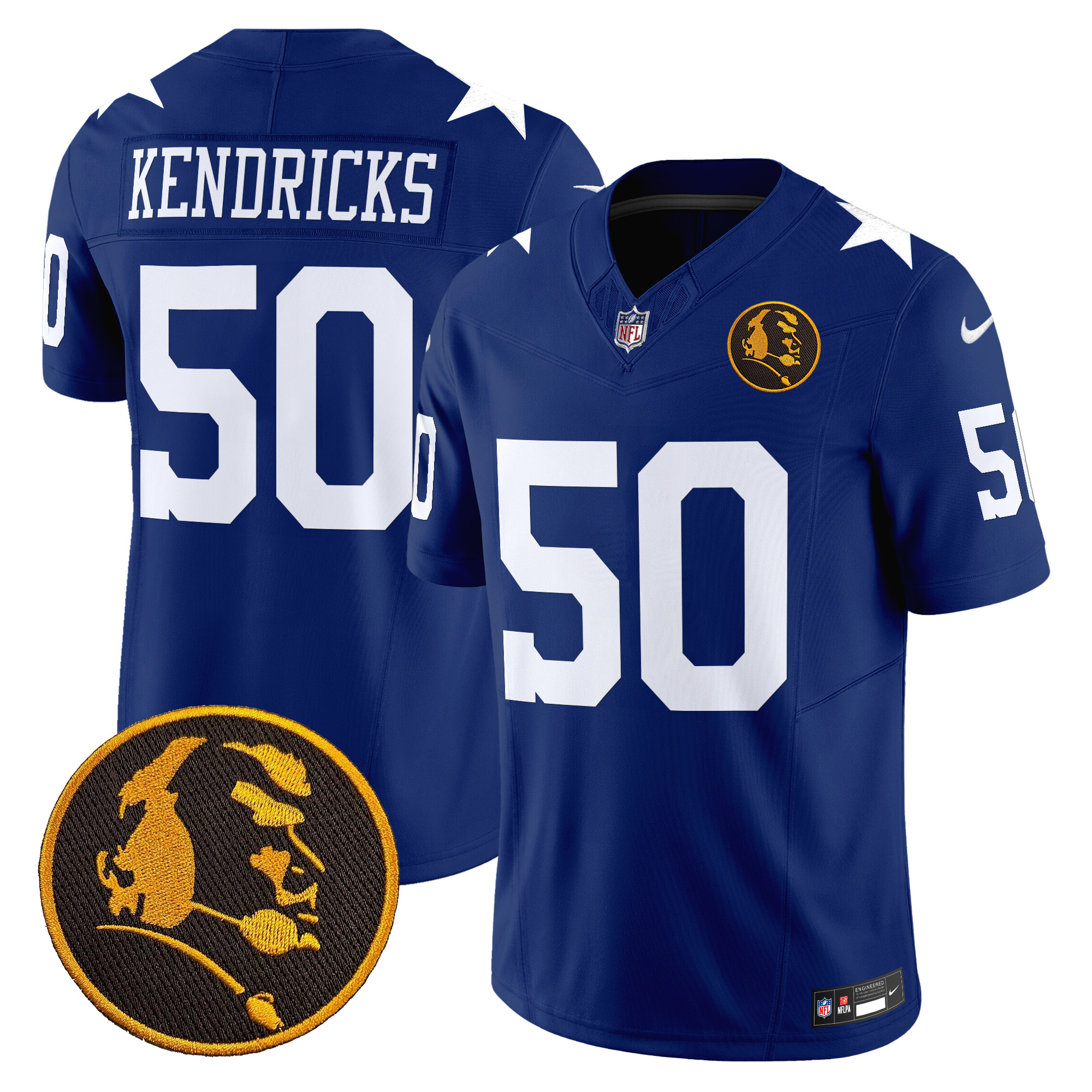 Eric Kendricks Men's Dallas Cowboys Texas & John Madden Patch Vapor Limited Royal Jersey V2 - All Stitched