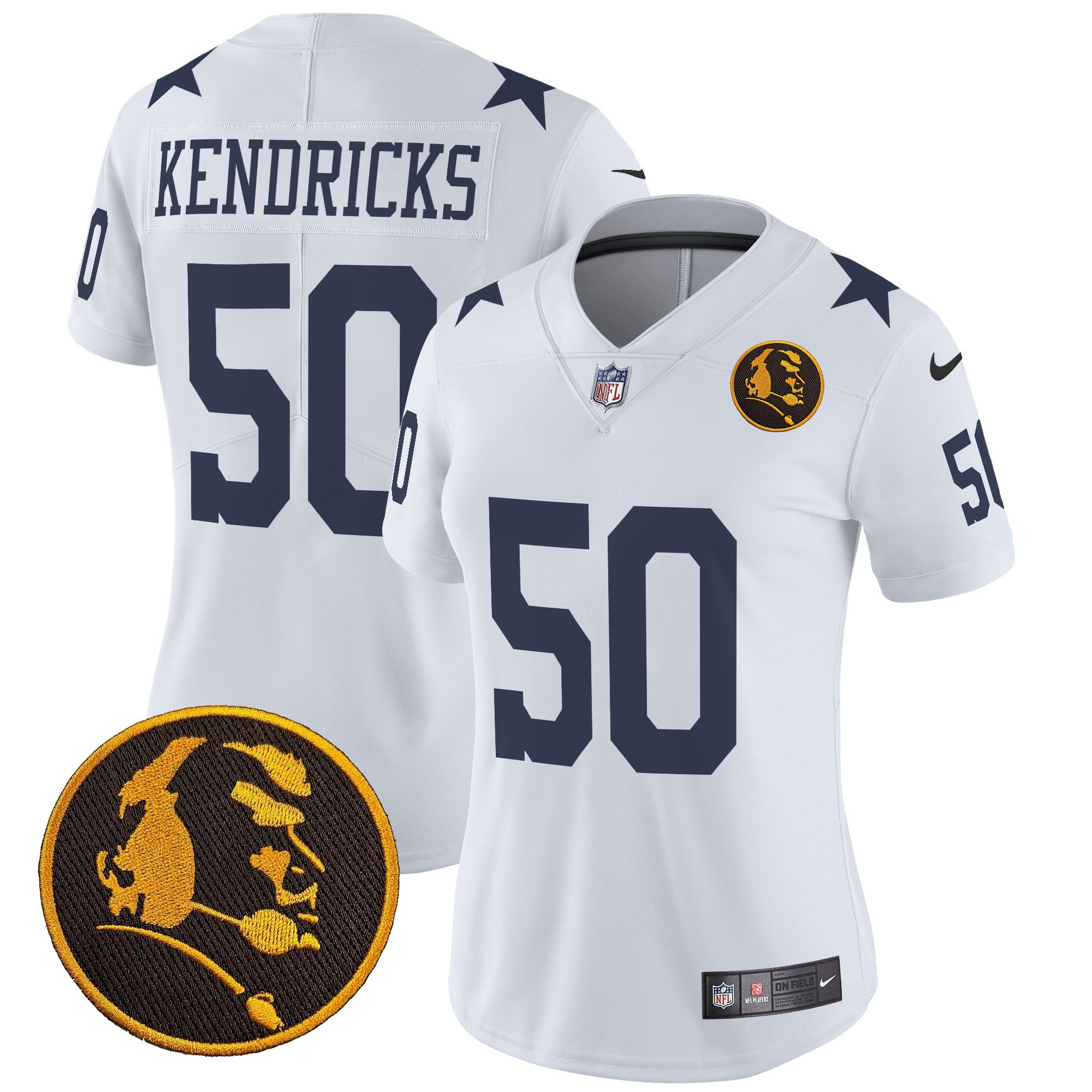 Eric Kendricks Women's Dallas Cowboys Texas & John Madden Patch Vapor Limited White Jersey V2 - All Stitched