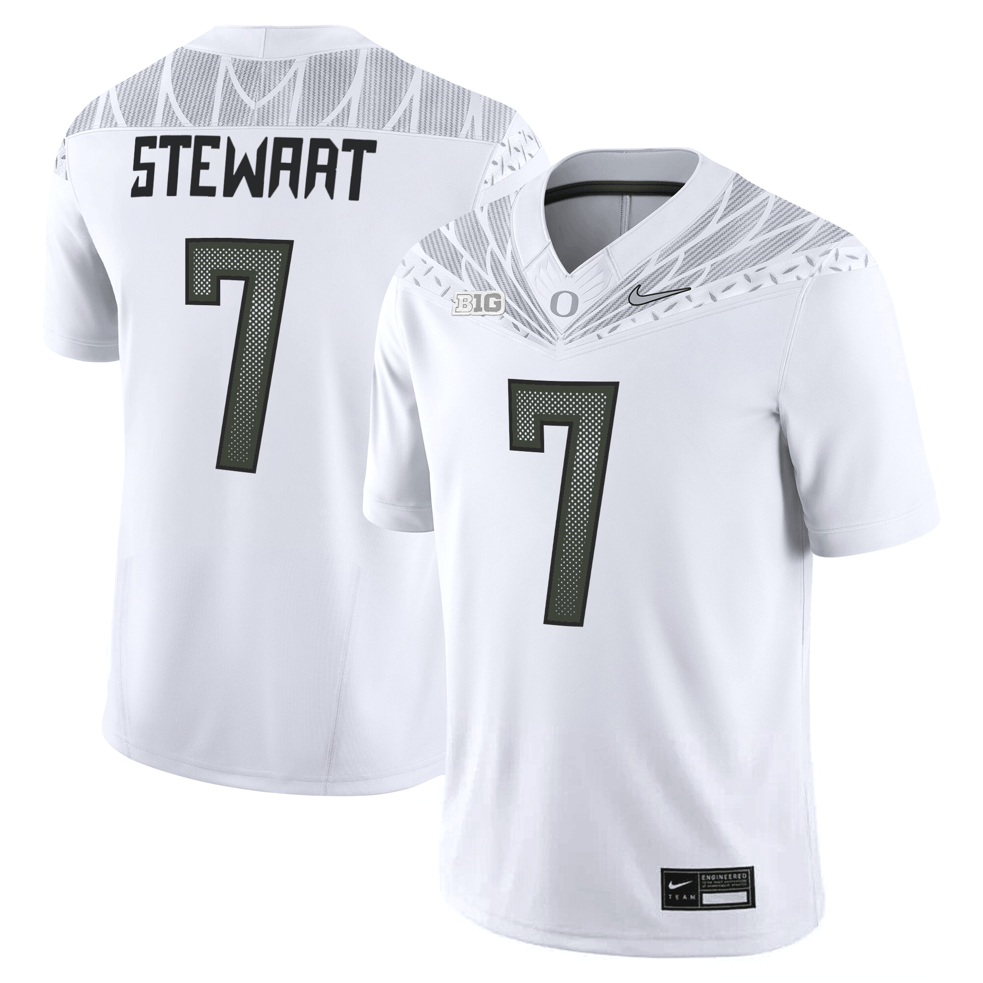 Evan Stewart Men's Oregon Ducks 2025 Vapor Limited White Jersey V2 - All Stitched
