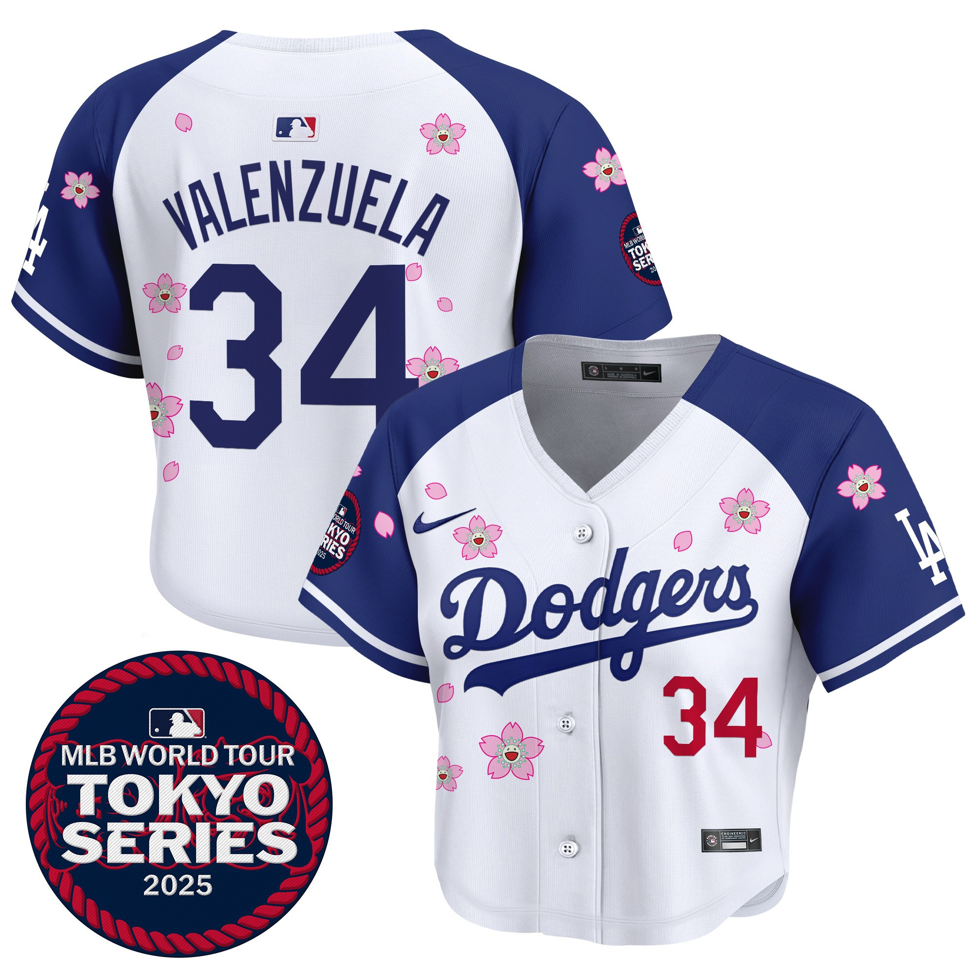 Fernando Valenzuela Women's Los Angeles Dodgers Tokyo Series 2025 Crop Top Baseball Alternate Jersey - Stitched