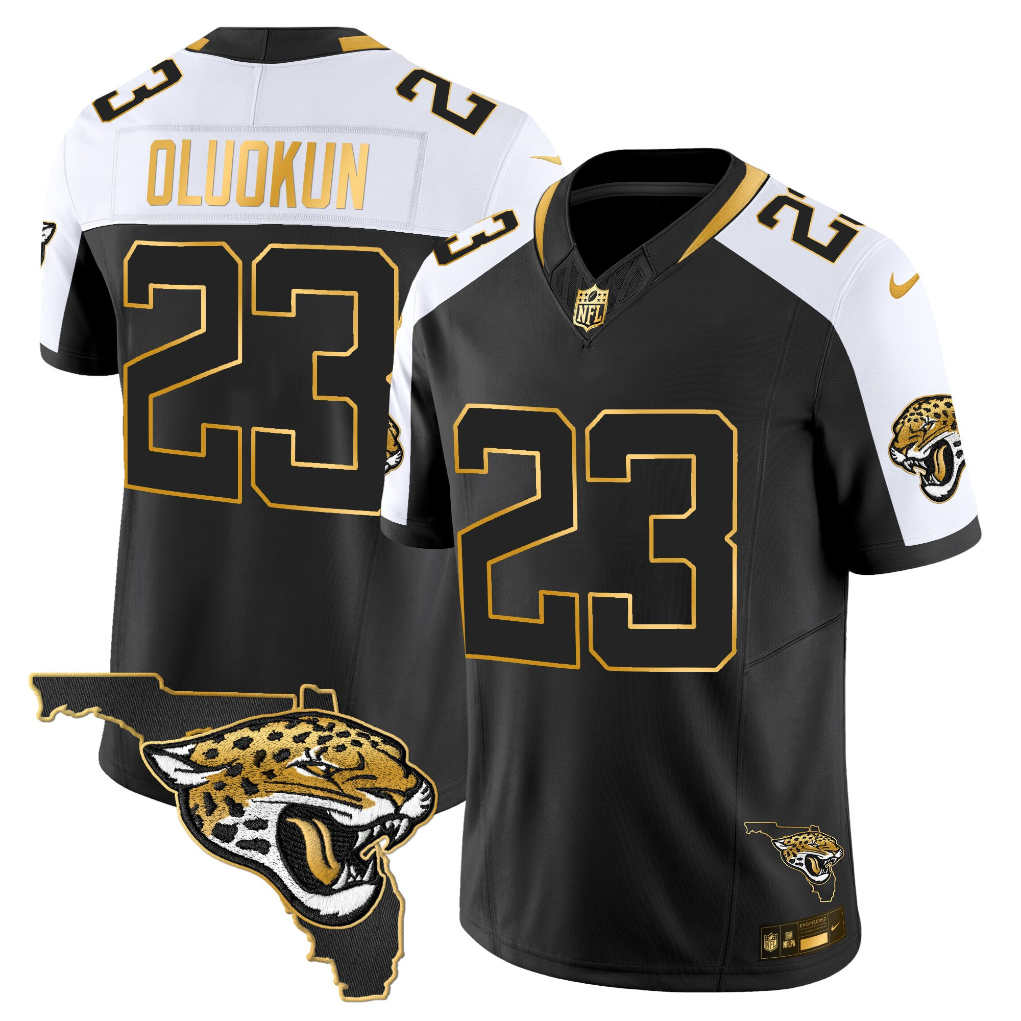 Foyesade Oluokun Men's Jacksonville Jaguars 2025 Gold Vapor Limited Black Alternate Jersey - All Stitched