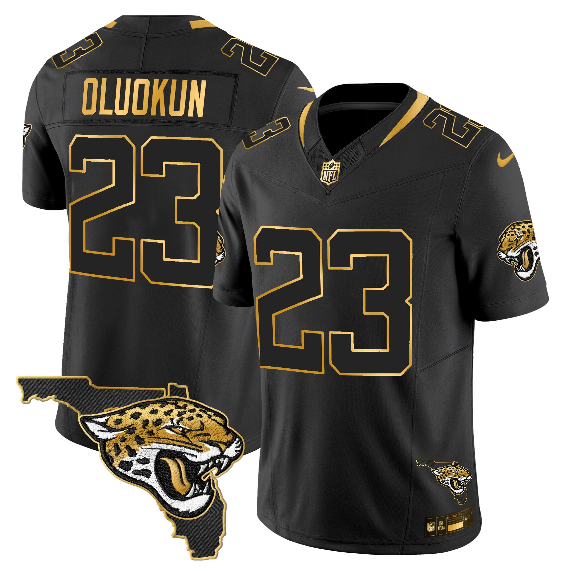 Foyesade Oluokun Men's Jacksonville Jaguars 2025 Gold Vapor Limited Black Gold Jersey - All Stitched