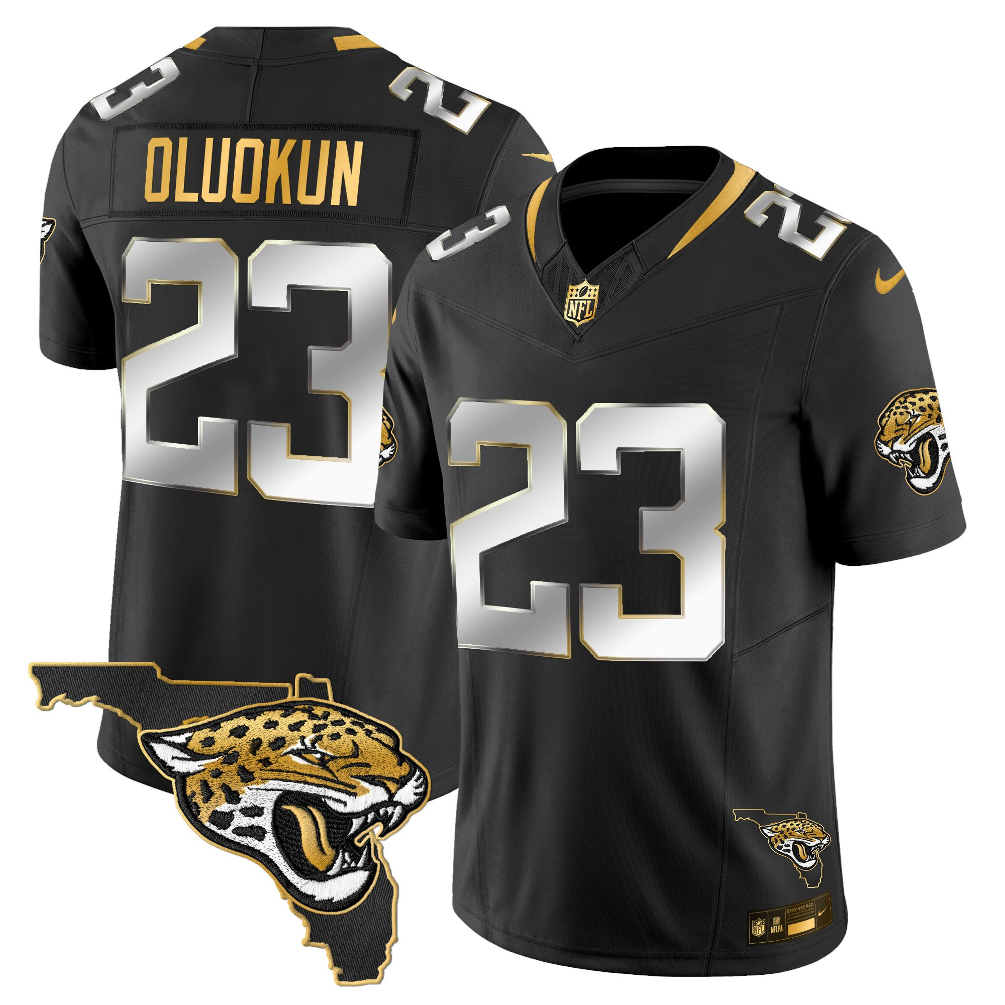 Foyesade Oluokun Men's Jacksonville Jaguars 2025 Gold Vapor Limited Black Limited Jersey - All Stitched