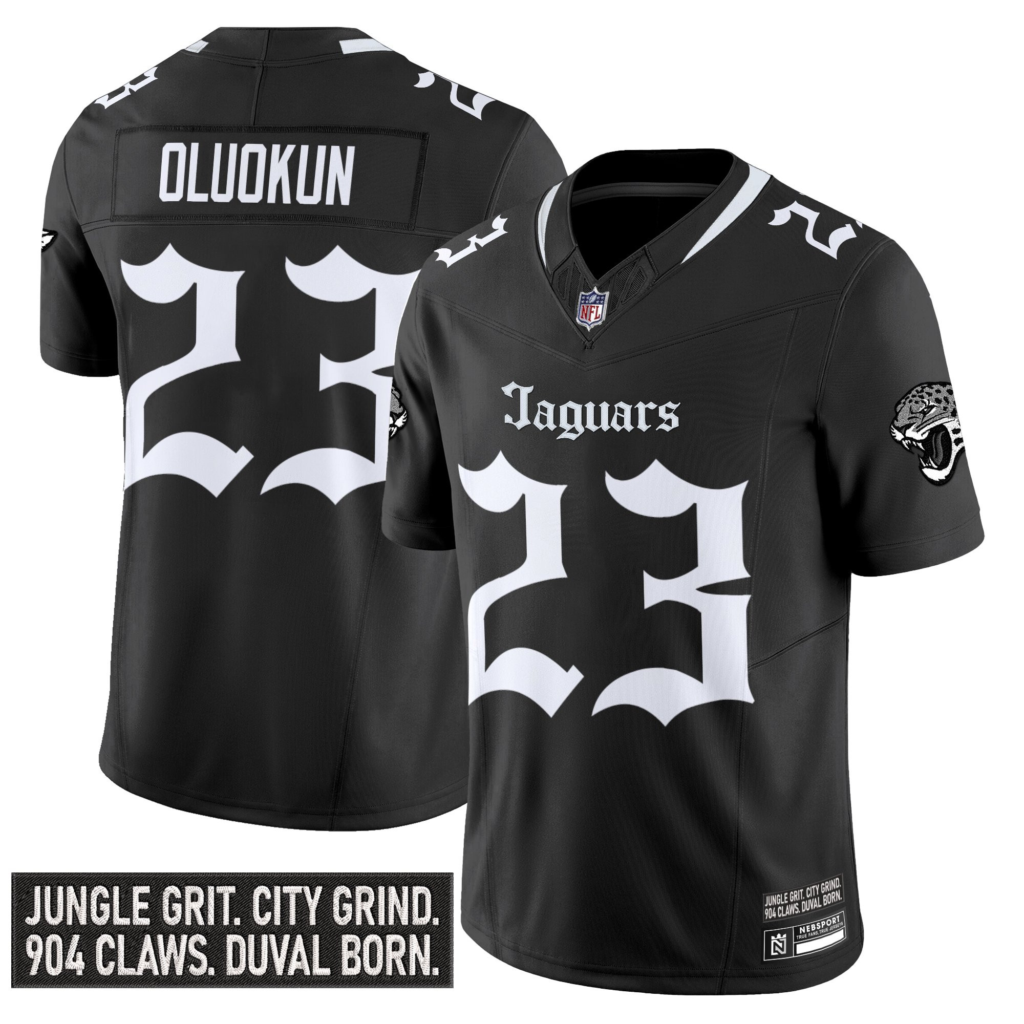 Foyesade Oluokun Men's Jacksonville Jaguars Gothic Duvall Shadows Edition Vapor Black Jersey - All Stitched