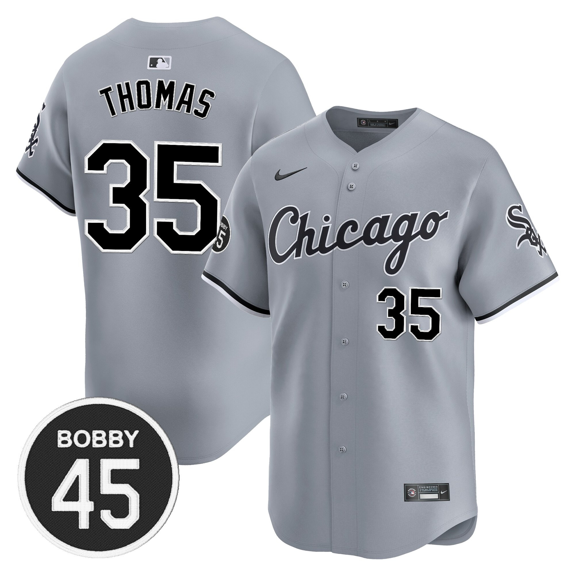 Frank Thomas Men's Chicago White Sox Bobby Jenks Vapor Premier Limited Gray Road Jersey - All Stitched