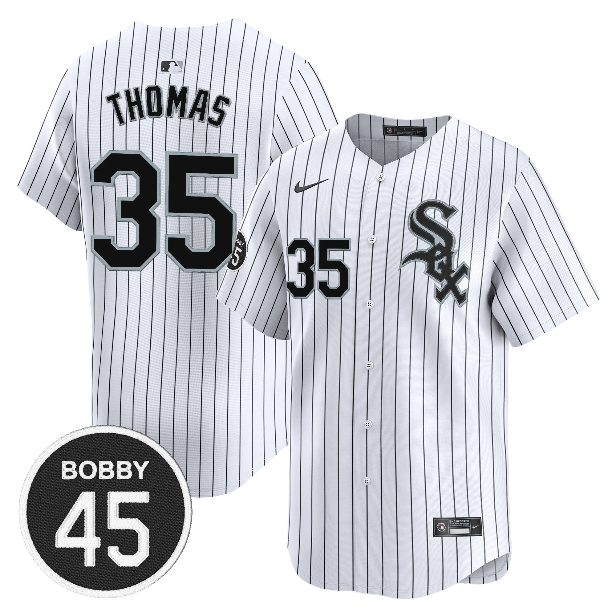 Frank Thomas Men's Chicago White Sox Bobby Jenks Vapor Premier Limited Pinstripe Jersey - All Stitched