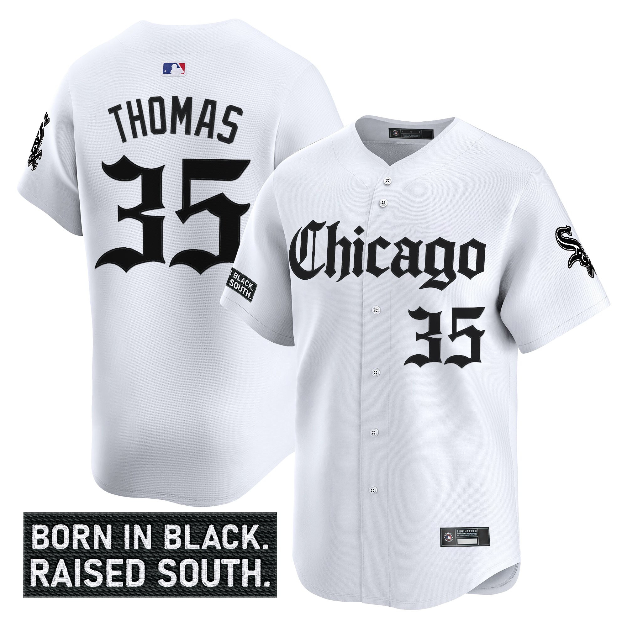 Frank Thomas Men's Chicago White Sox 'Gothic South Side Edition Vapor Premier Limited White Jersey - All Stitched