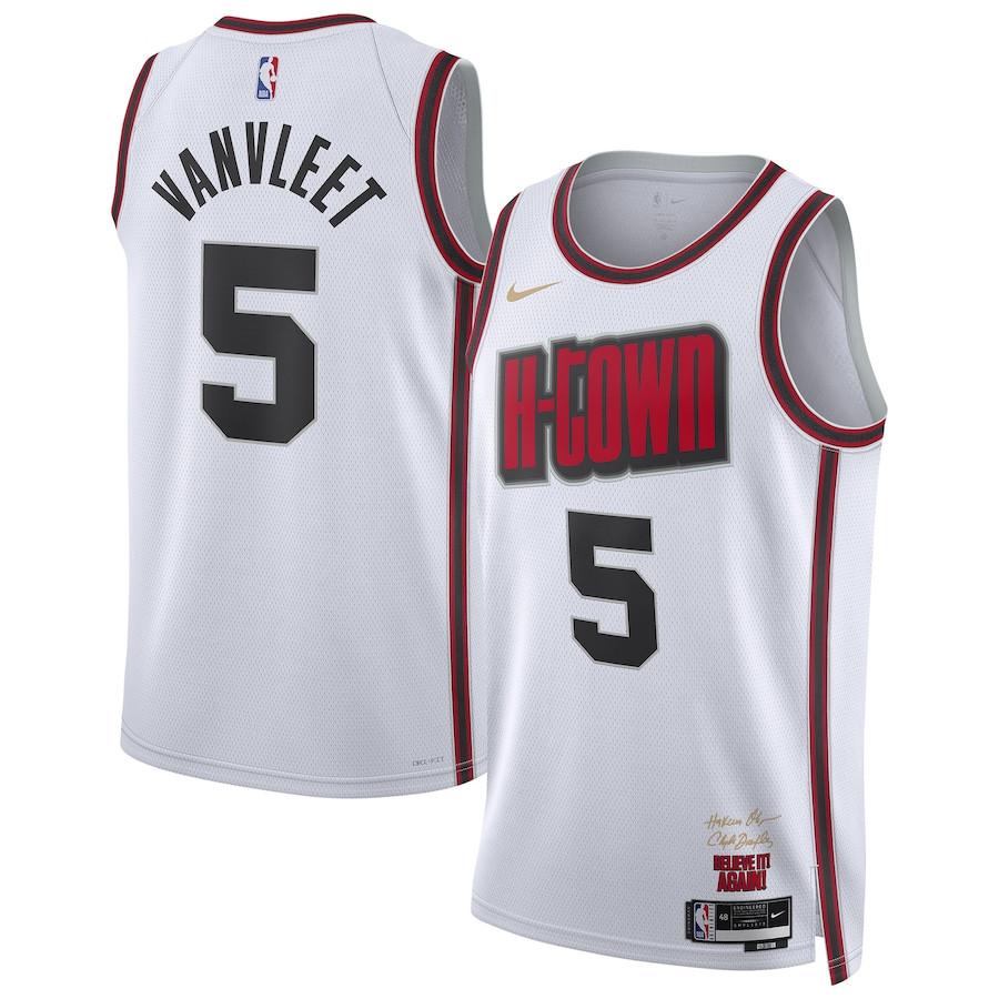 Fred VanVleet Houston Rockets City Edition Swingman White Men Jersey 2024-2025 - All Stitched