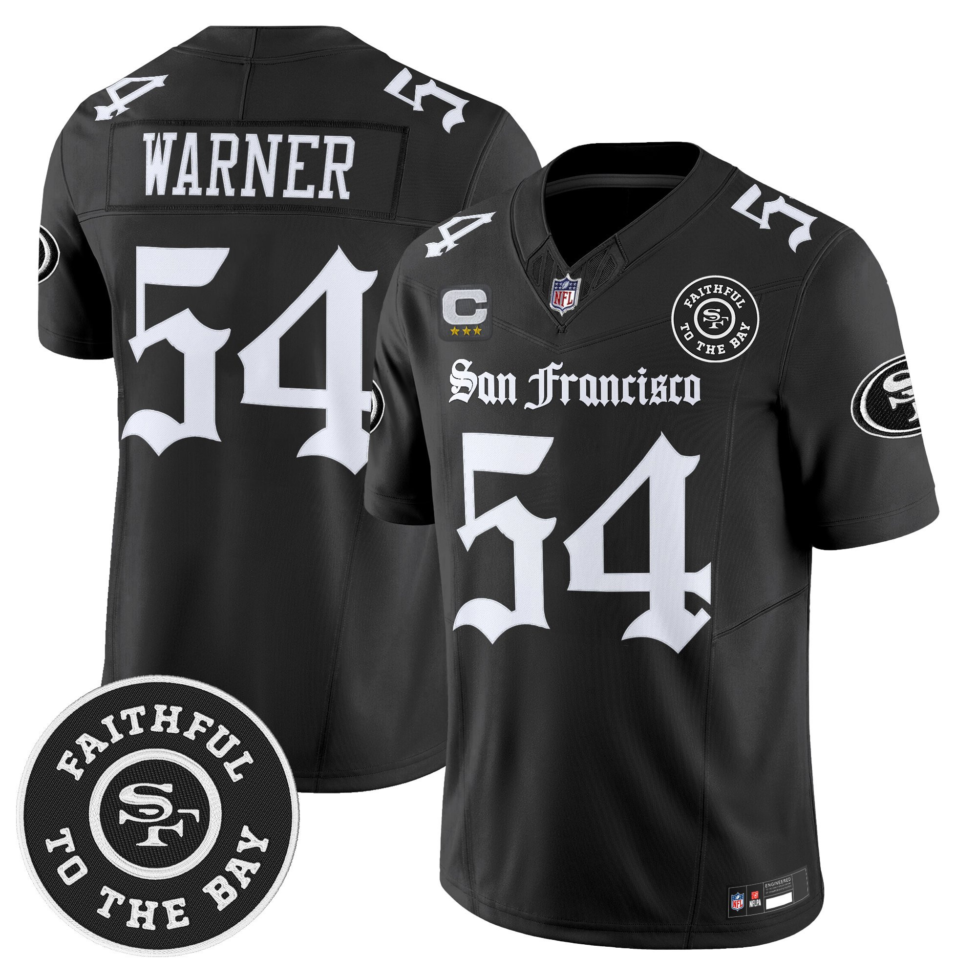 Fred Warner Men's San Francisco 49ers Gothic Edition Vapor Limited Black Jersey - All Stitched