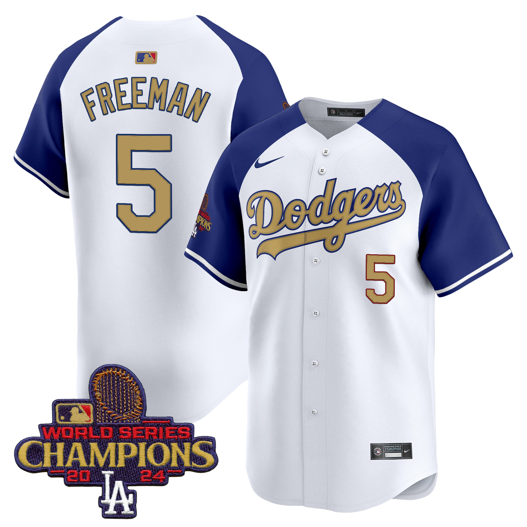 Freddie Freeman Men's Los Angeles Dodgers 2025 Gold Vapor Premier Limited Alternate Jersey - All Stitched