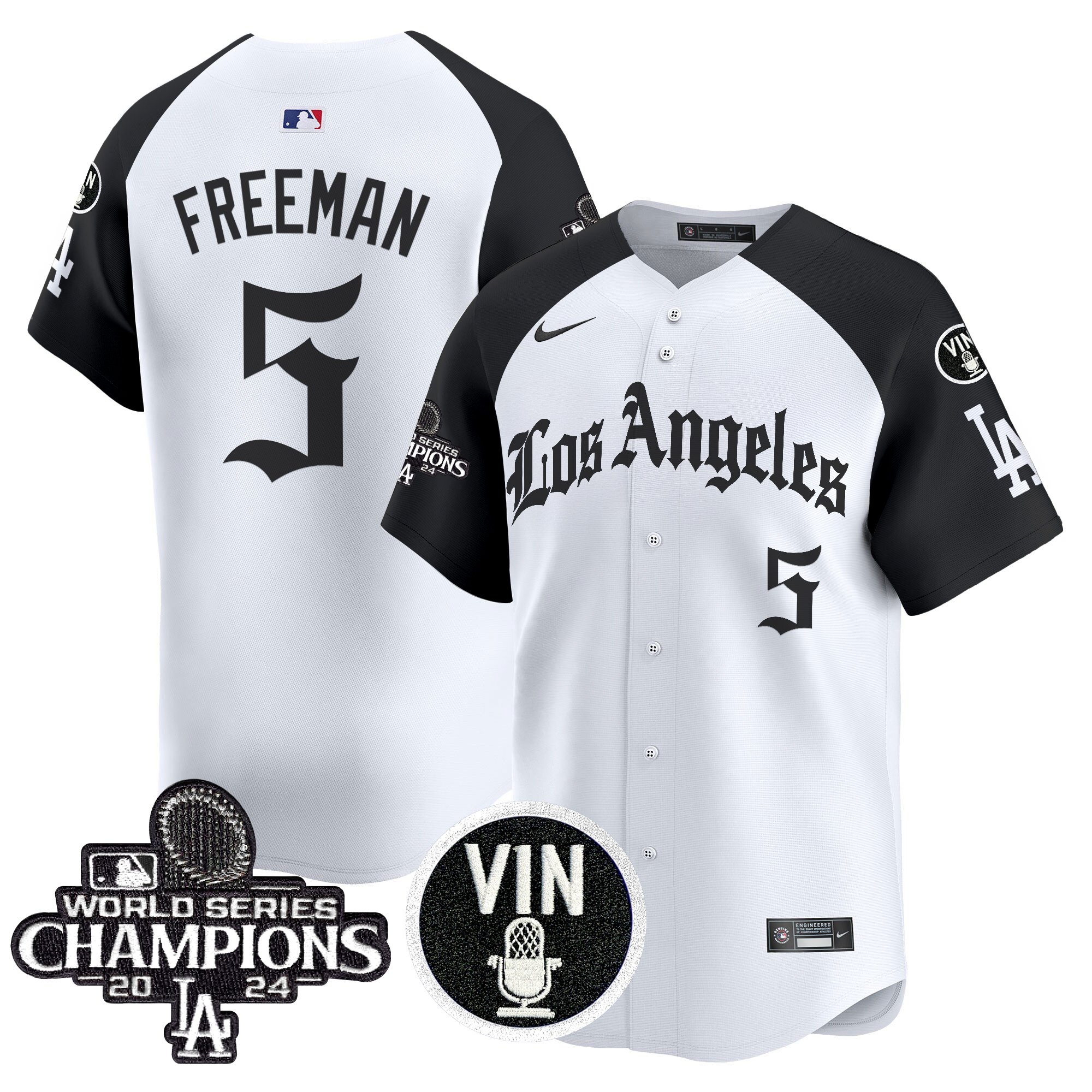 Freddie Freeman Men's Los Angeles Dodgers 2025 LA Gothic Style Vapor Premier Limited Alternate Jersey - All Stitched