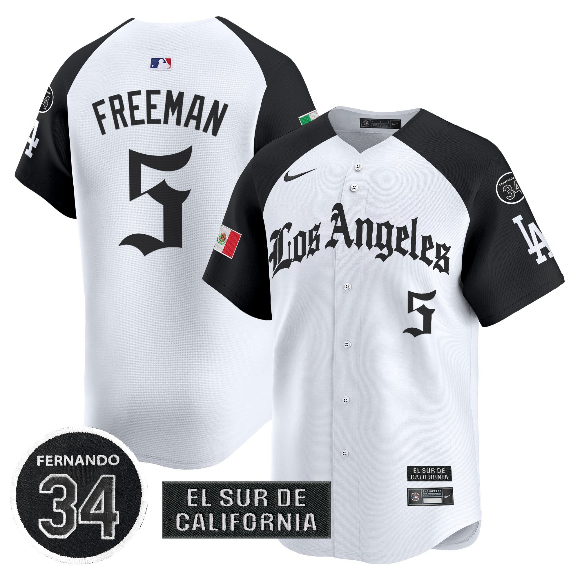 Freddie Freeman Men's Los Angeles Dodgers Mexico 2025 LA Gothic Style Vapor Premier Limited Alternate Jersey - All Stitched