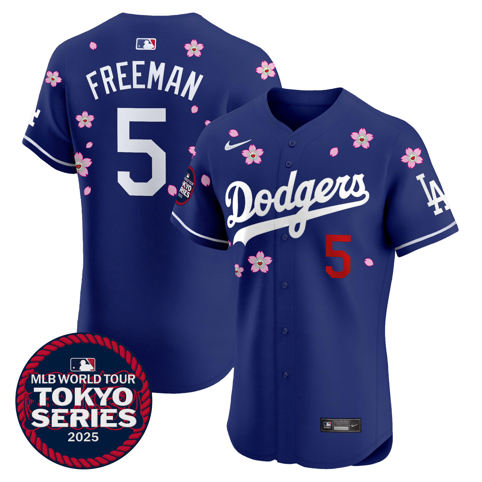 Freddie Freeman Men's Los Angeles Dodgers Tokyo Series 2025 Vapor Premier Elite Royal Jersey - Stitched