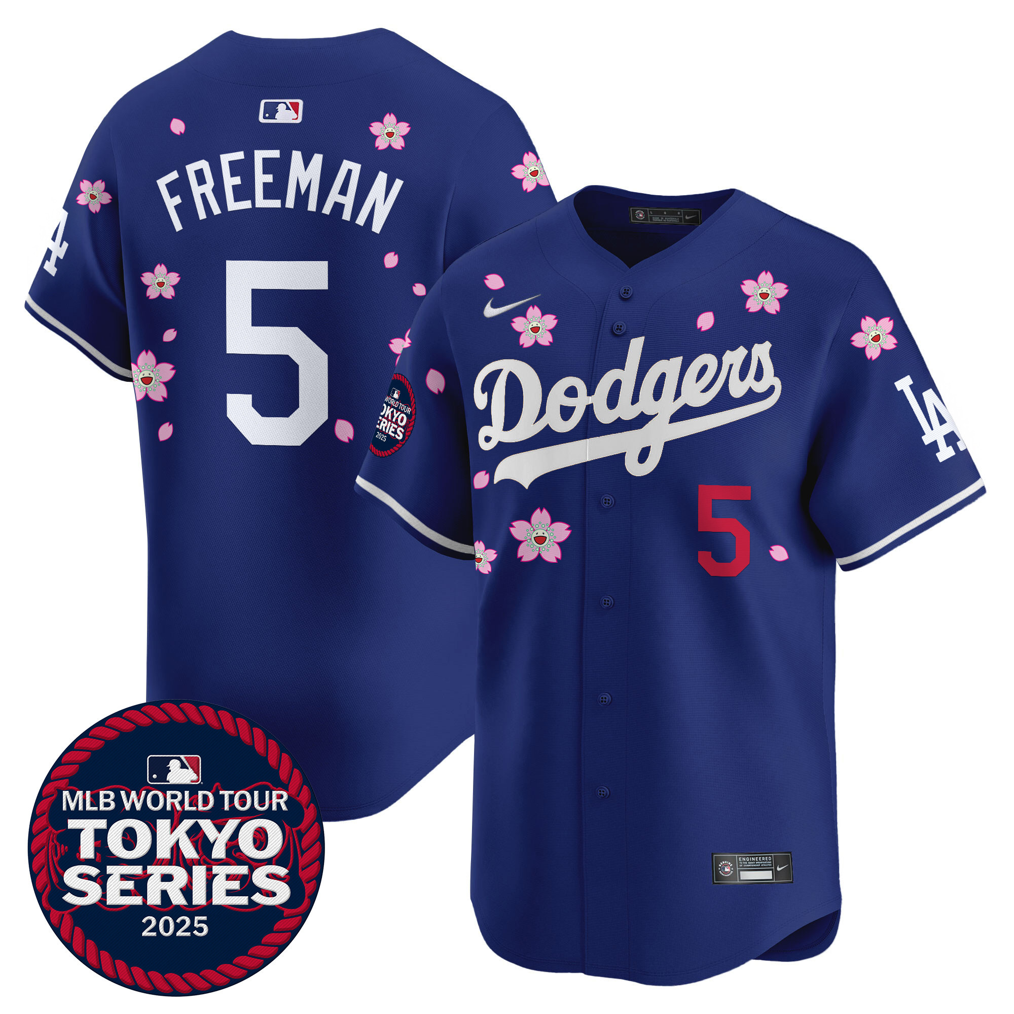 Freddie Freeman Men's Los Angeles Dodgers Tokyo Series 2025 Vapor Premier Limited Royal Jersey V2 - Stitched