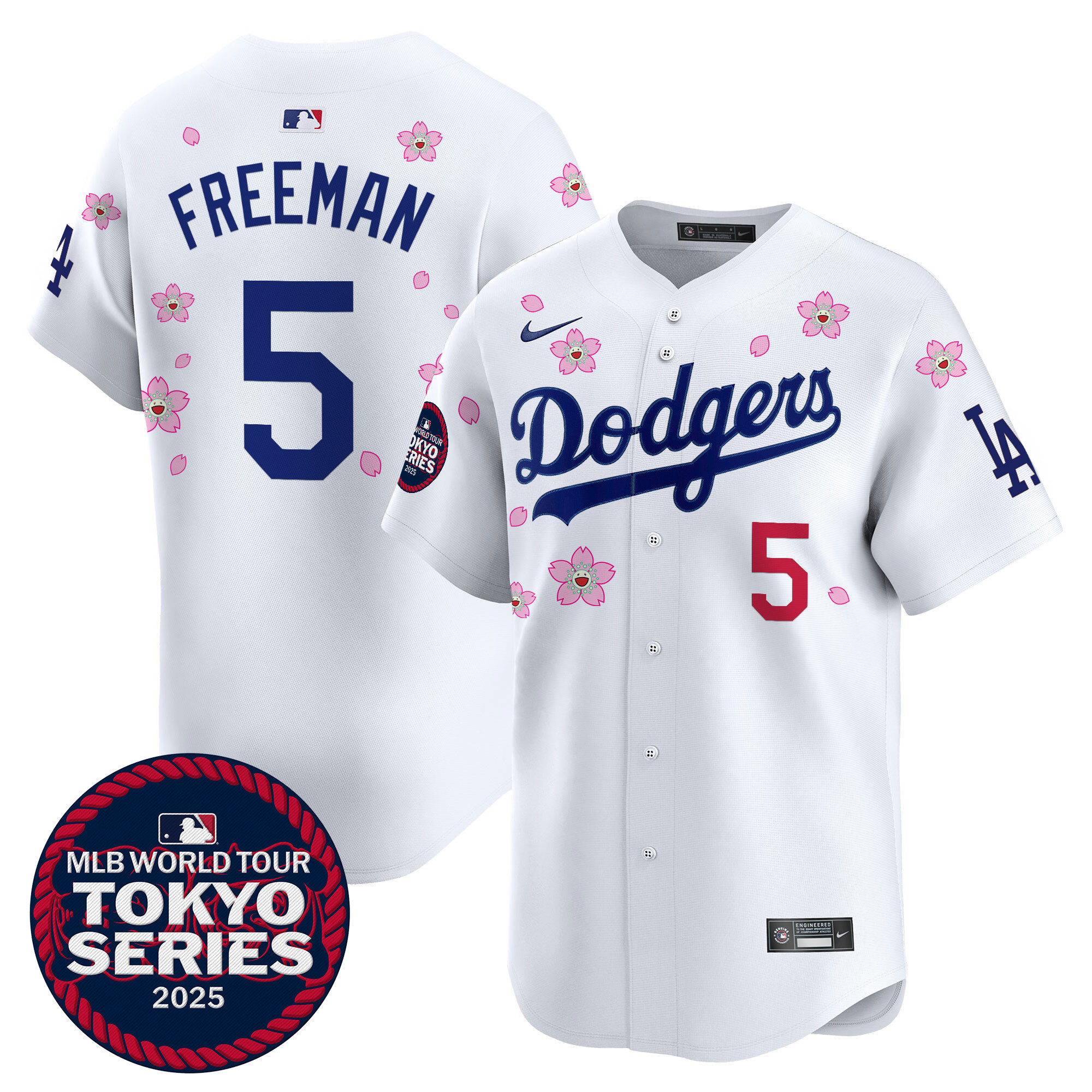 Freddie Freeman Men's Los Angeles Dodgers Tokyo Series 2025 Vapor Premier Limited White Jersey V2 - Stitched