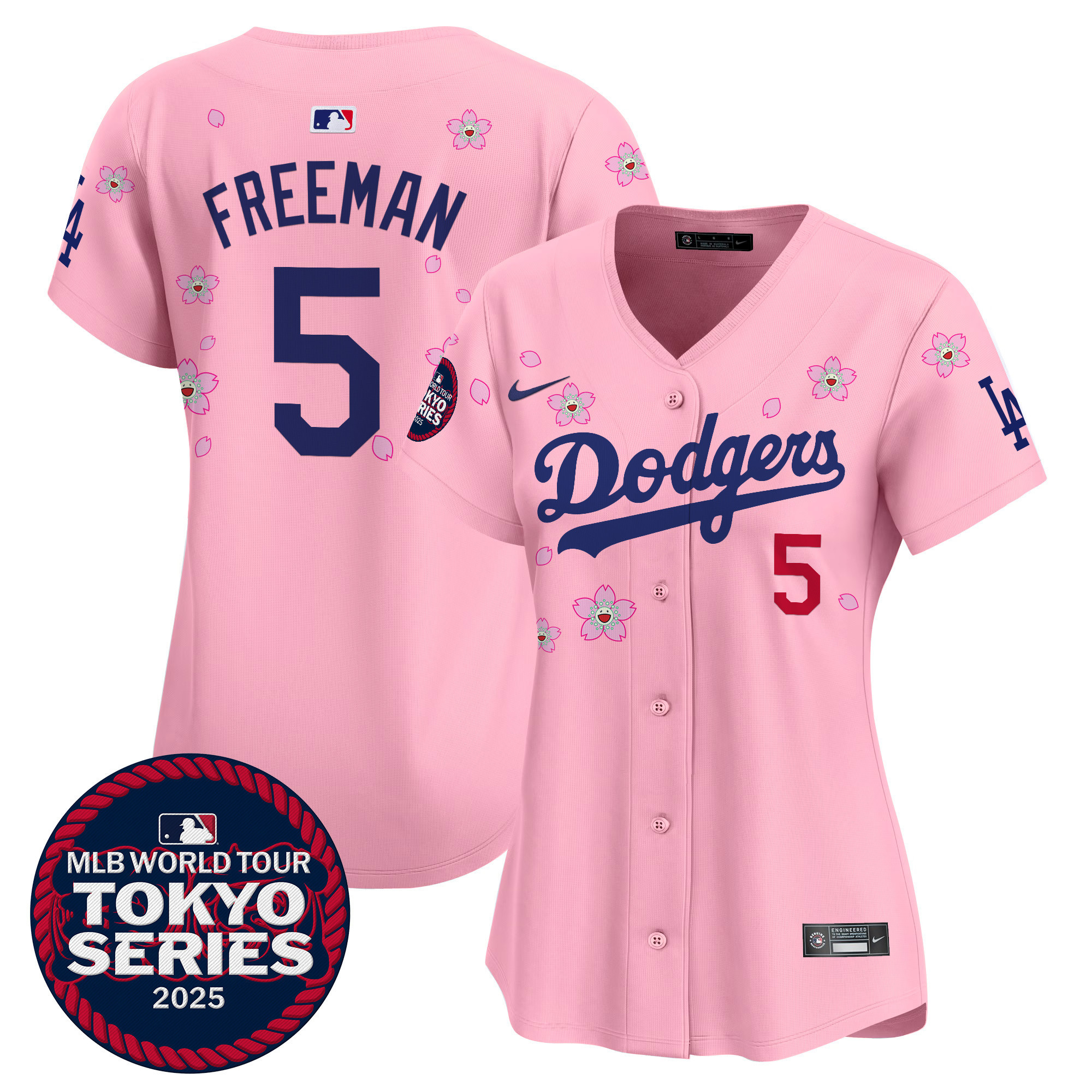 Freddie Freeman Women's Los Angeles Dodgers Tokyo Series 2025 Vapor Premier Limited Cherry Blossom Jersey - Stitched