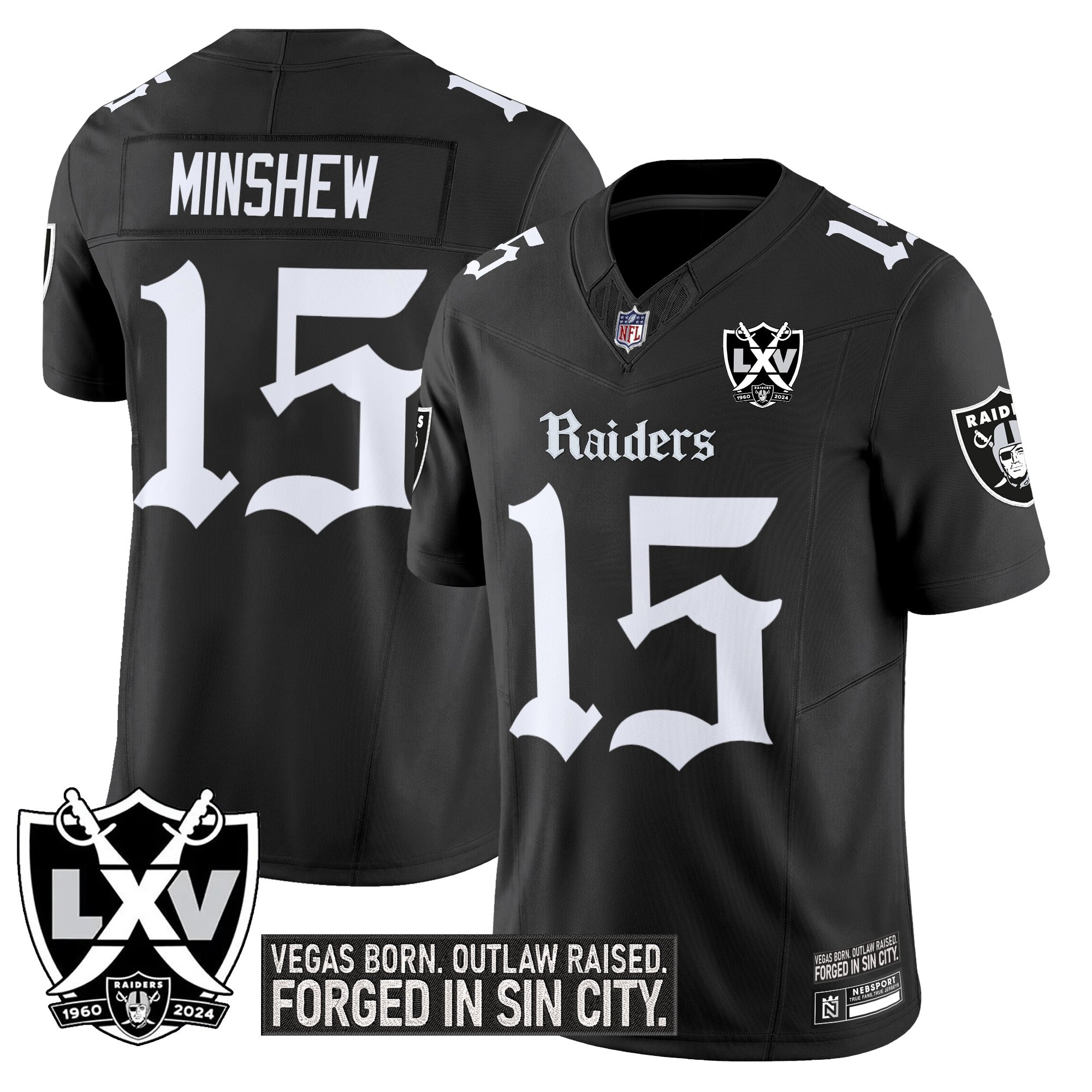 Gardner Minshew Men's Las Vegas Raiders Gothic Sin City Shadows Edition Vapor Limited Black Jersey - All Stitched