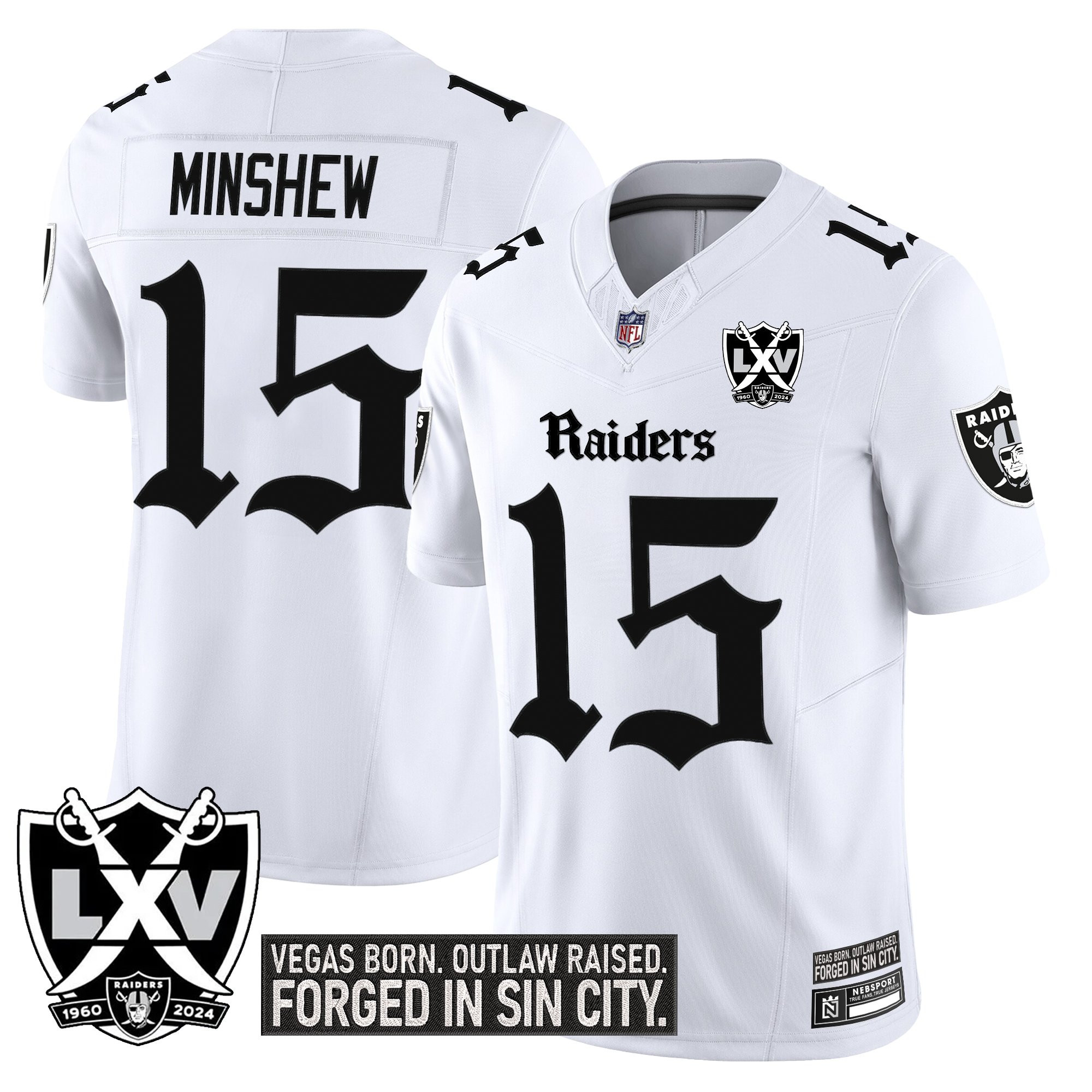 Gardner Minshew Men's Las Vegas Raiders Gothic Sin City Shadows Edition Vapor Limited White Jersey - All Stitched