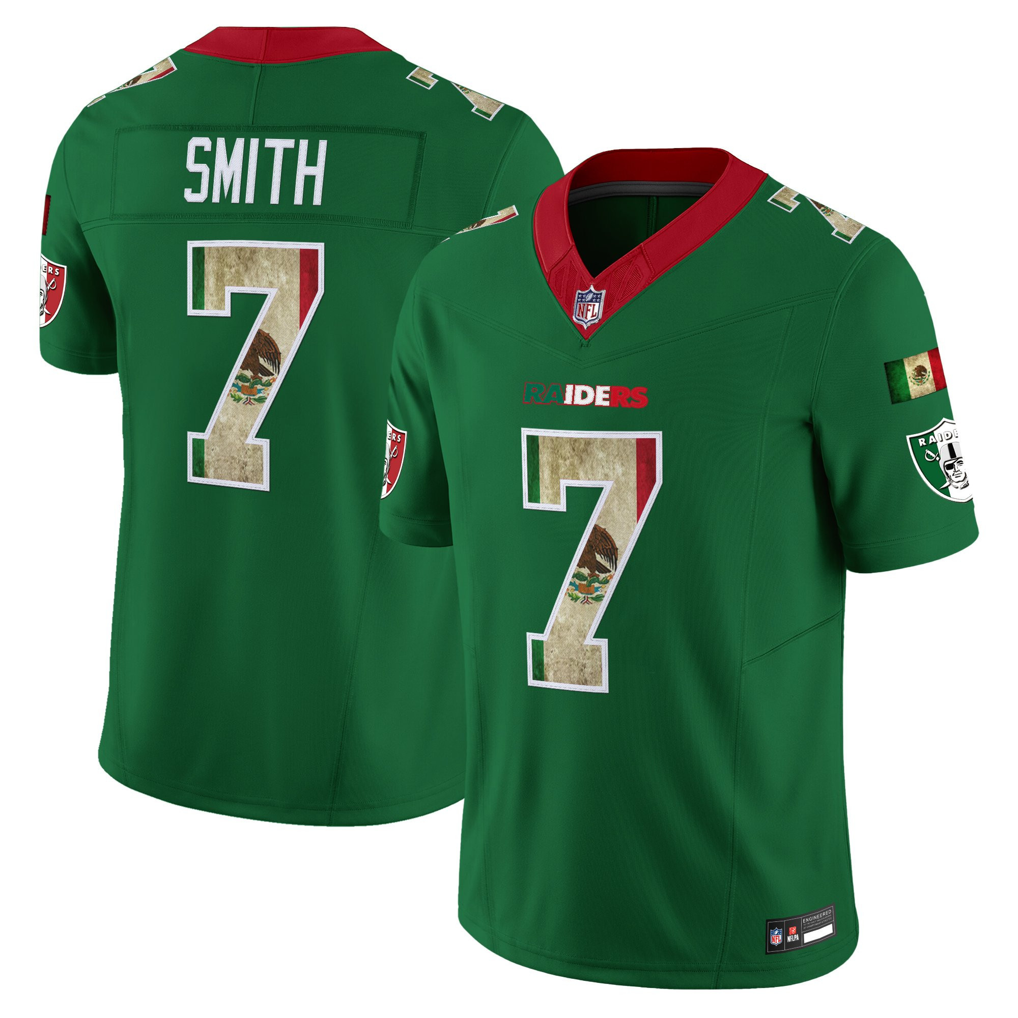 Geno Smith Men's Las Vegas Raiders Mexico Vapor Limited Green Jersey - All Stitched