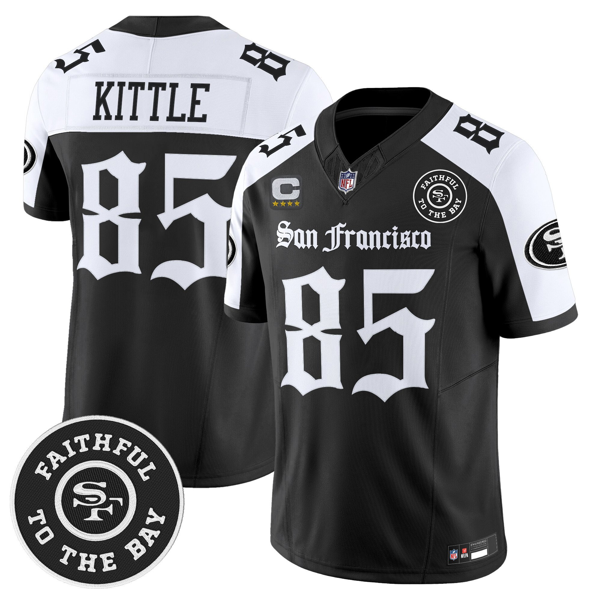 George Kittle Men's San Francisco 49ers Gothic Edition Vapor Limited Alternate Jersey - All Stitched