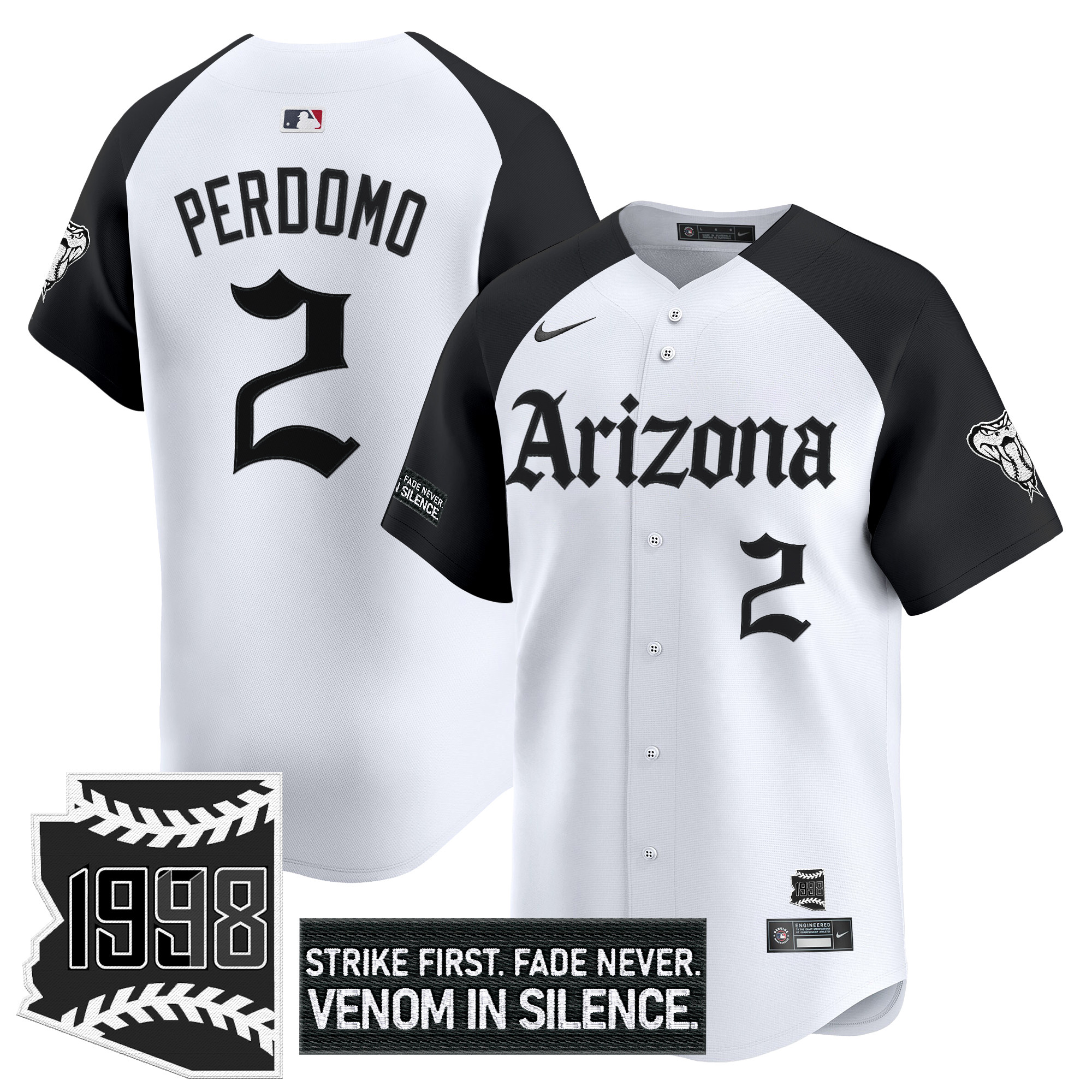 Geraldo Perdomo Men's Arizona Diamondbacks Gothic Desert Fang Edition Vapor Premier Limited Alternate Jersey - All Stitched
