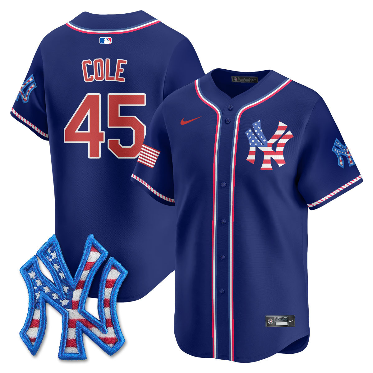 Gerrit Cole Men's New York Yankees 2025 Fourth of July Vapor Premier Limited Royal Jersey - All Stitched