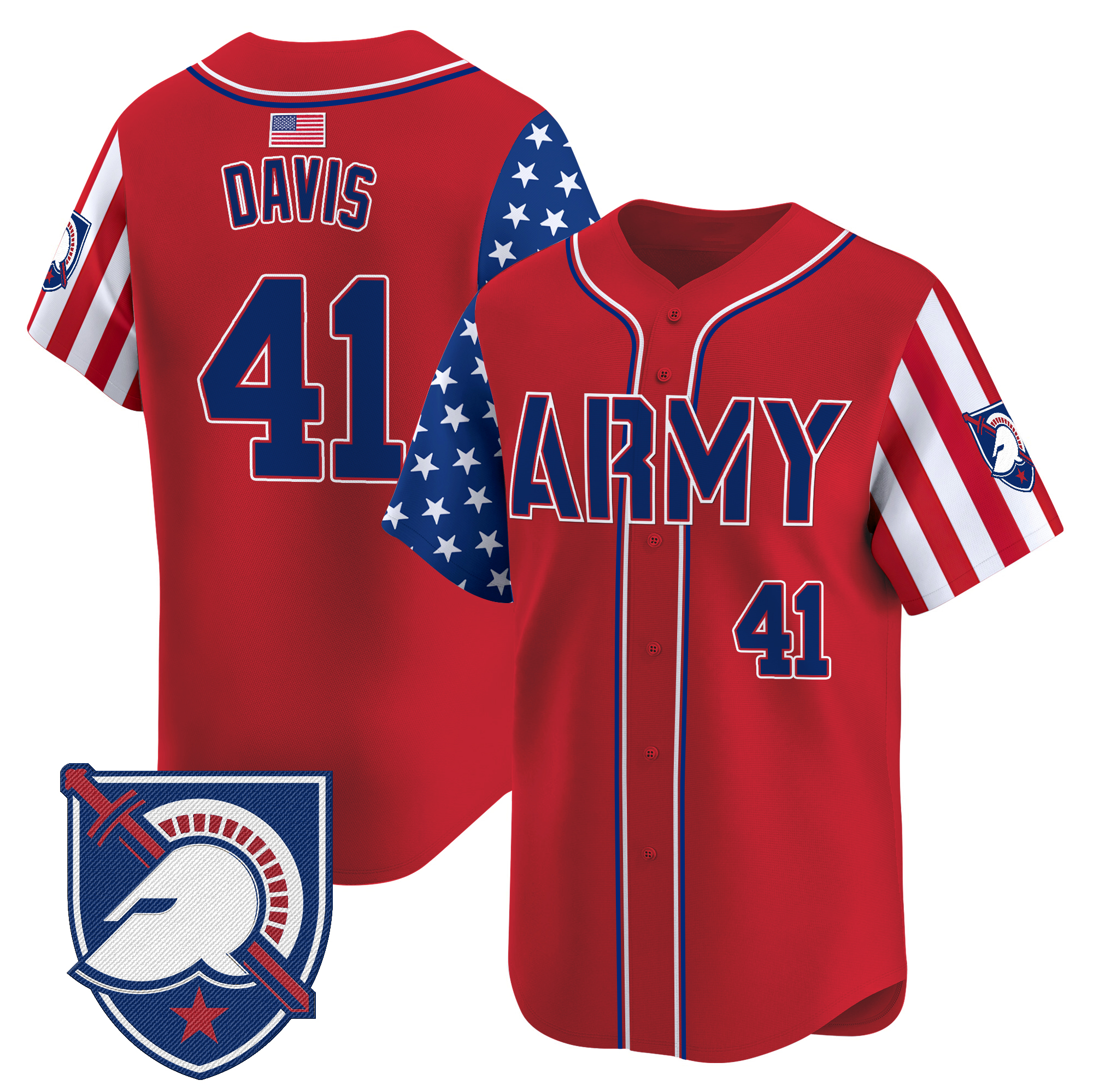Glenn Davis Men's Army Black Knights 2025 Independence Day Vapor Premier Limited Red Jersey - All Stitched