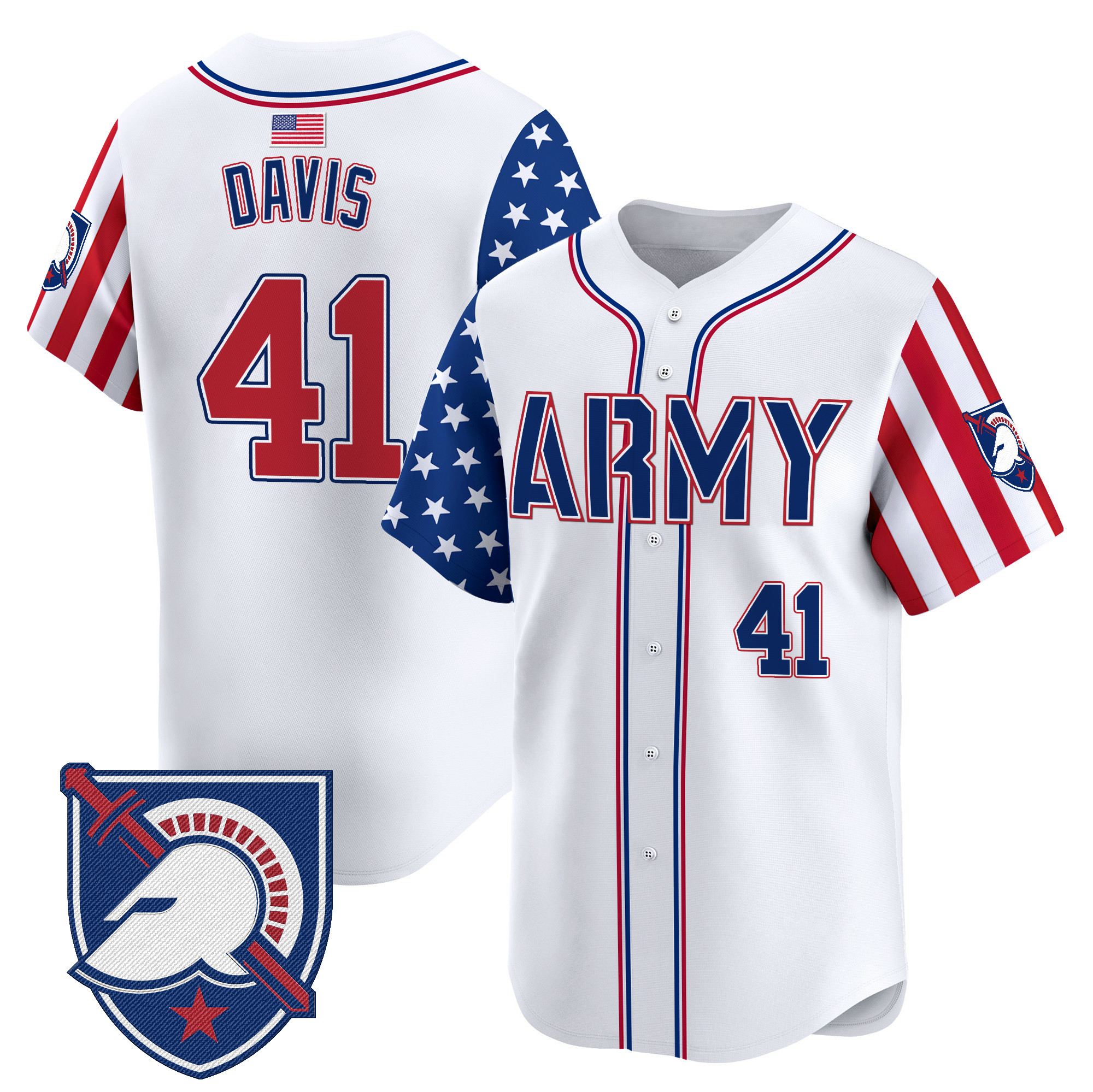 Glenn Davis Men's Army Black Knights 2025 Independence Day Vapor Premier Limited White Jersey - All Stitched