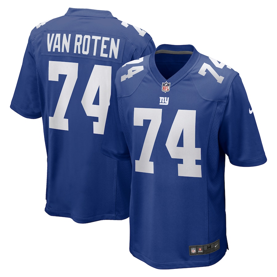 Greg Van Roten Men's New York Giants Game Royal Men Jersey