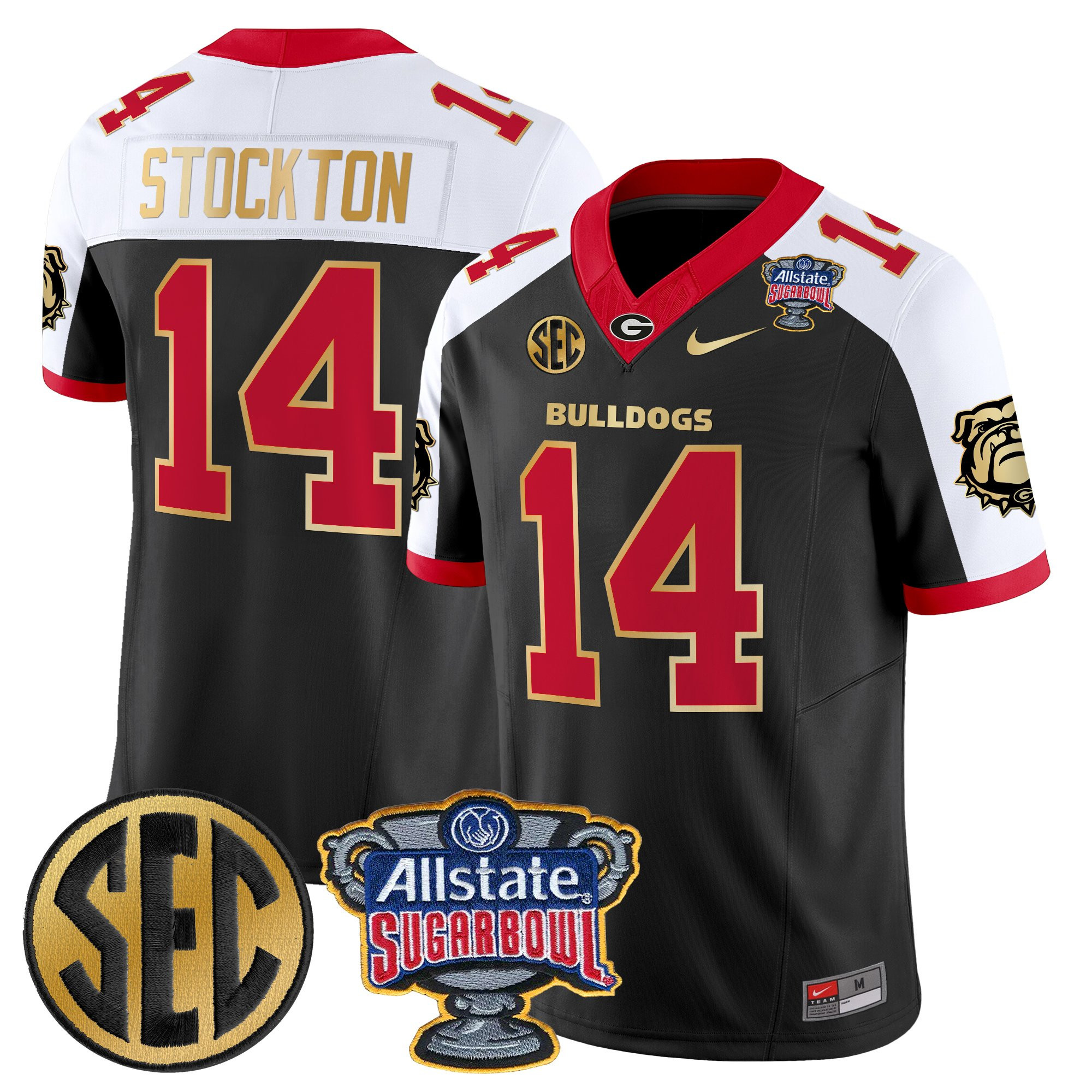 Gunner Stockton Men's Georgia Bulldogs Sugar Bowl Patch Vapor Limited Alternate Jersey - All Stitched