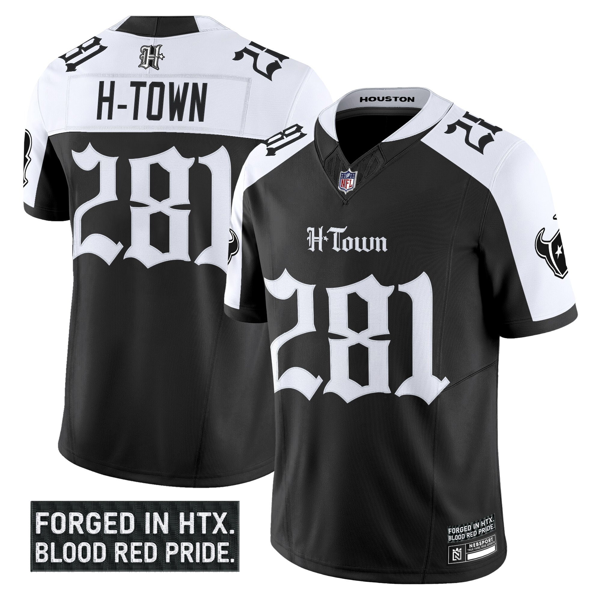 H?Town 281 Men's Houston Texans Gothic Lone Star Shadows Edition Vapor Limited Alternate Jersey - All Stitched