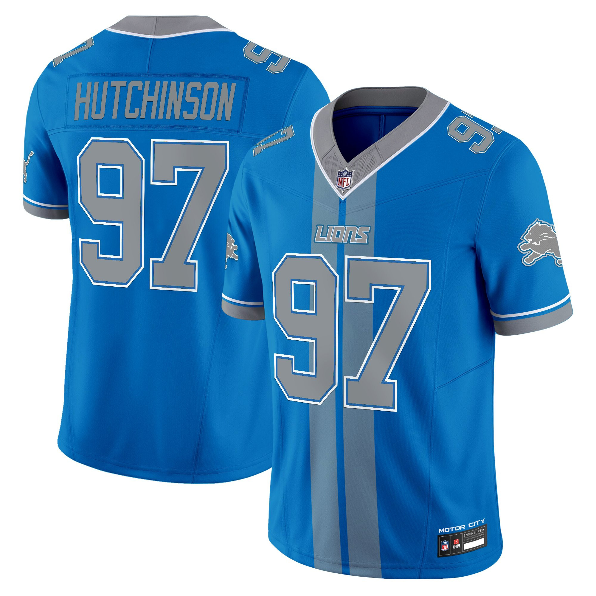 Hutchinson Men's Detroit Lions Motor City Racing Edition Vapor Limited Blue Jersey - All Stitched