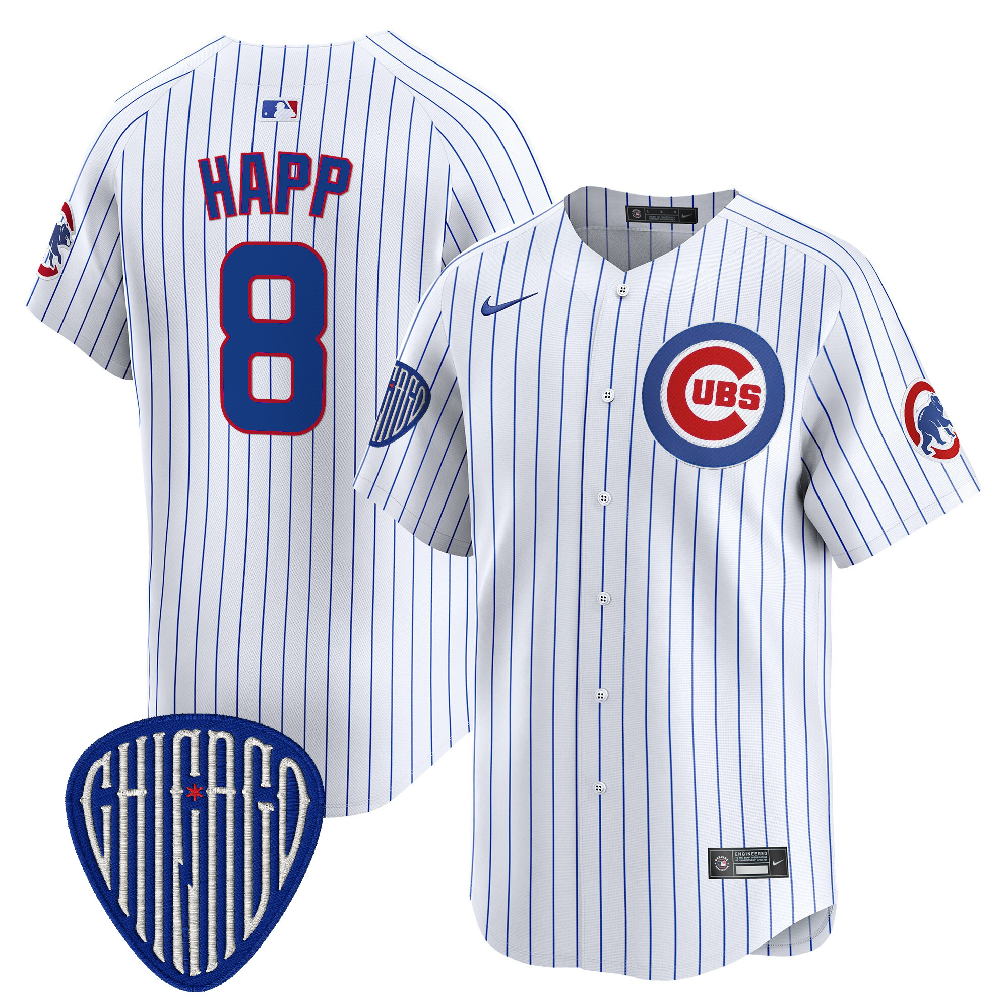 Ian Happ Men's Chicago Cubs 2025 Vapor Premier Limited White Jersey - All Stitched