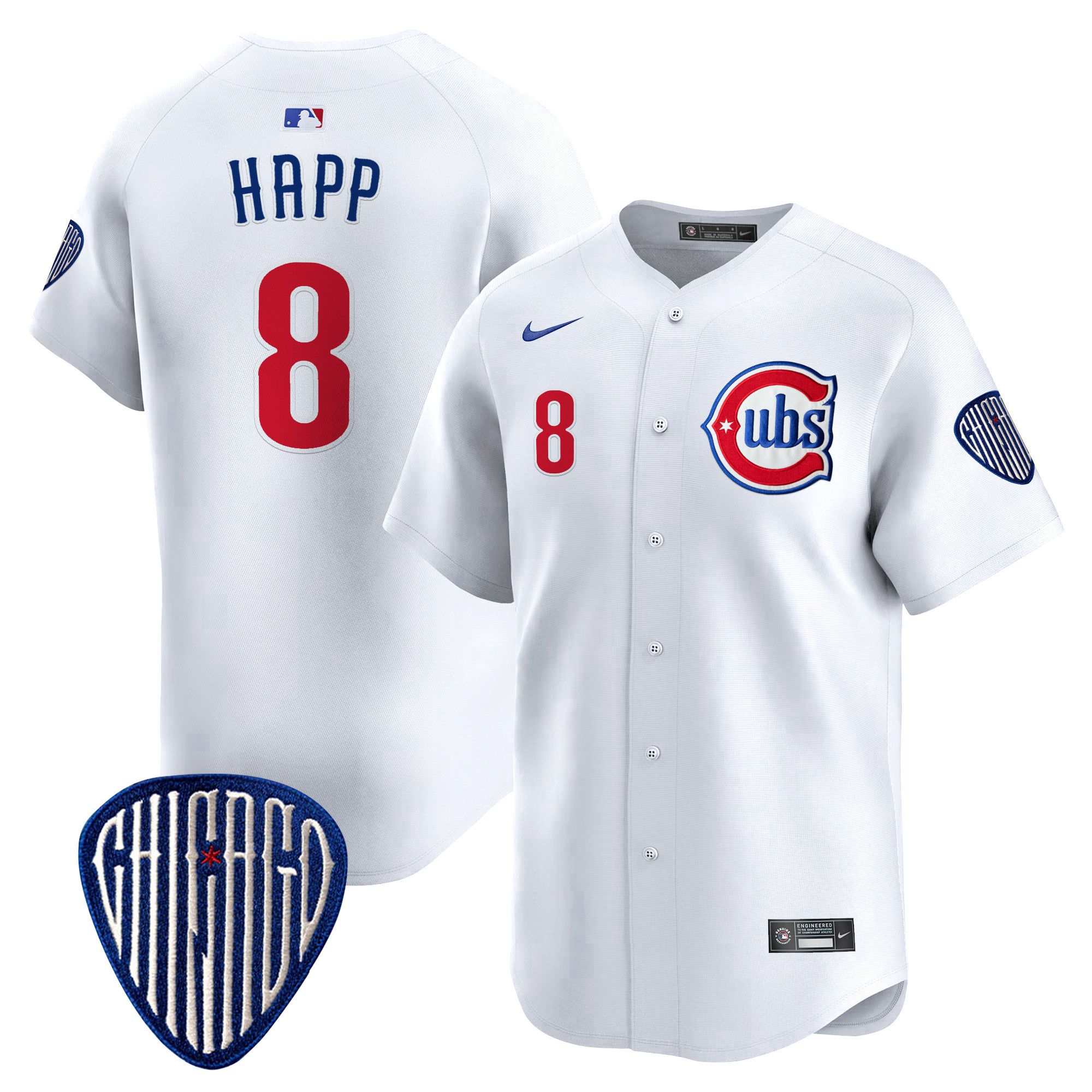 Ian Happ Men's Chicago Cubs Blue Alternate Vapor Premier Limited White Jersey - All Stitched