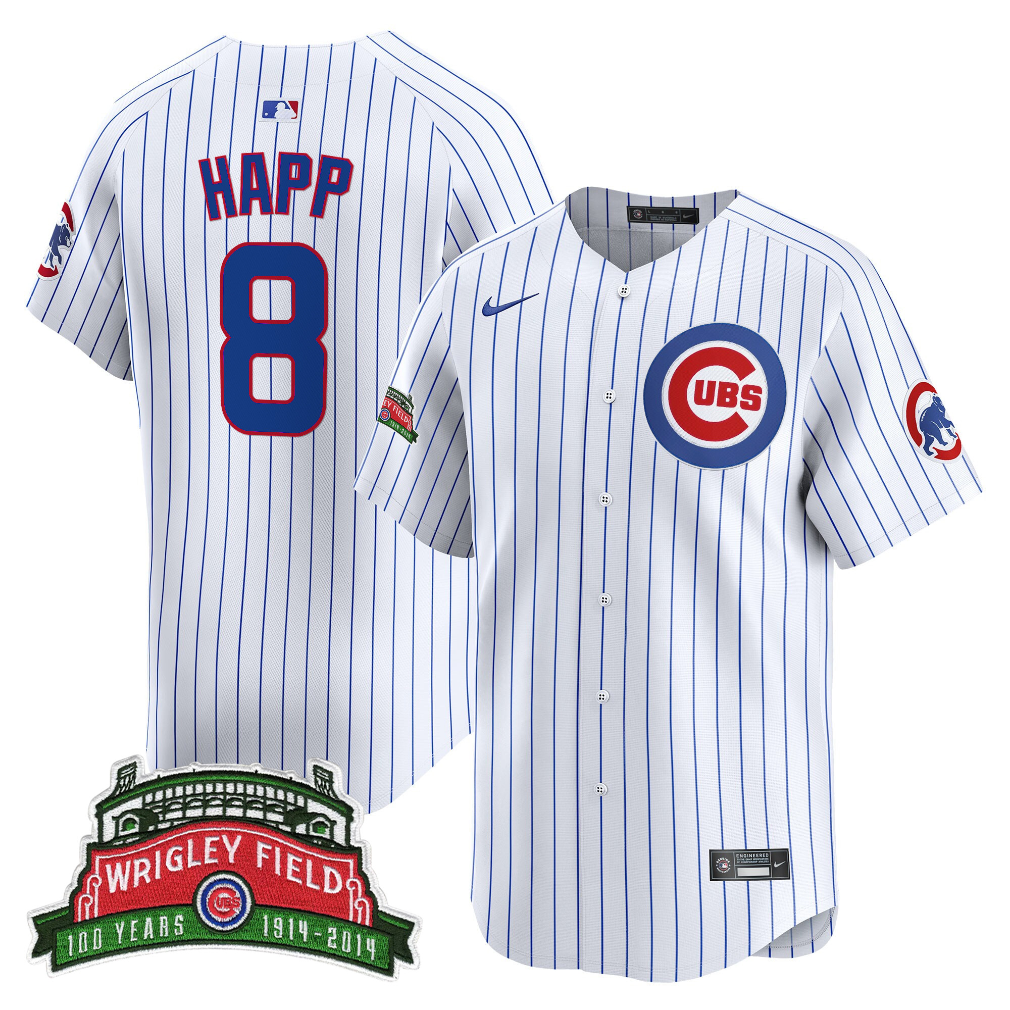 Ian Happ Men's Chicago Cubs Wrigley Field Style Vapor Premier Limited Pinstripe Jersey - All Stitched