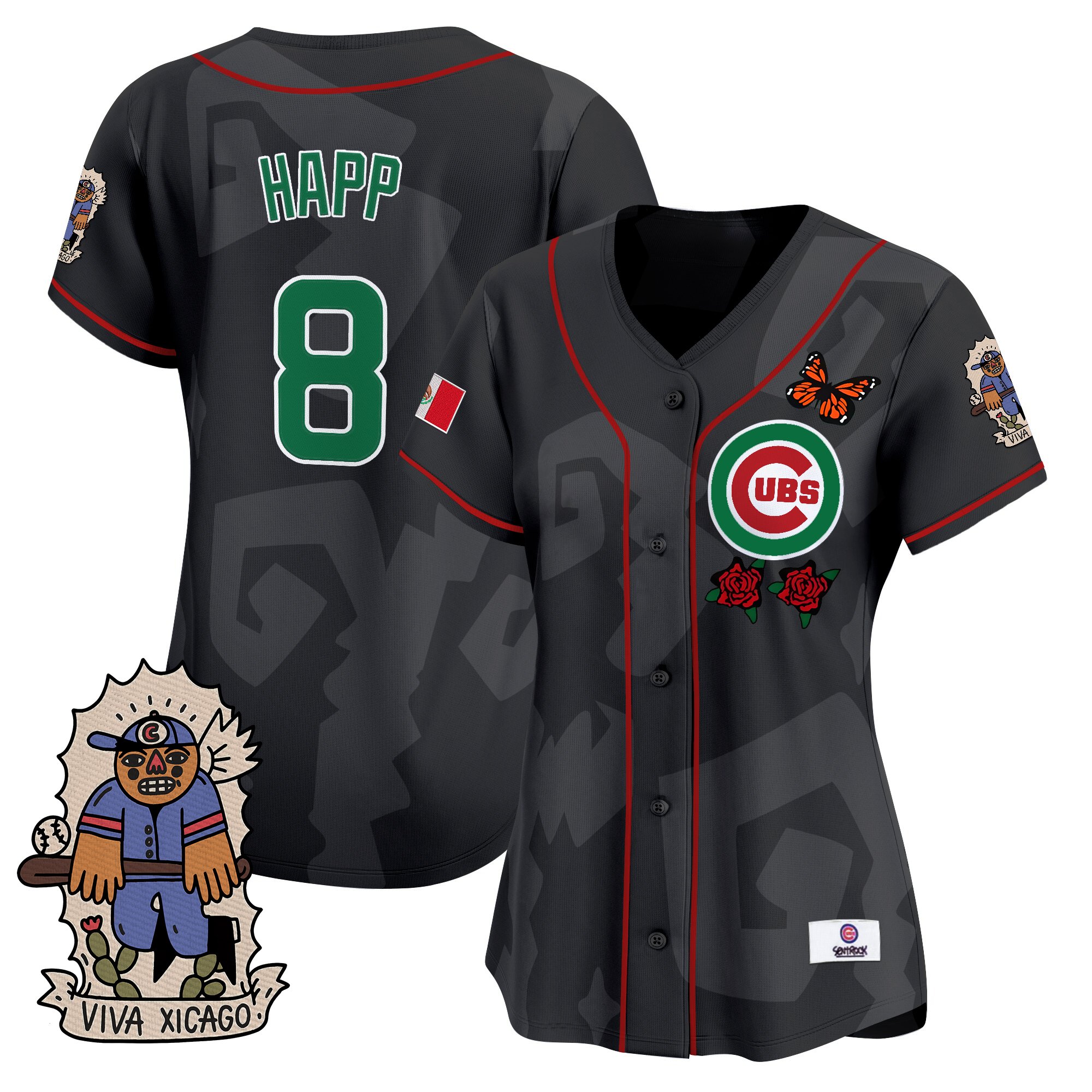 Ian Happ Women's 2025 Chicago Cubs Mexican Heritage Vapor Premier Limited Black Jersey - Stitched