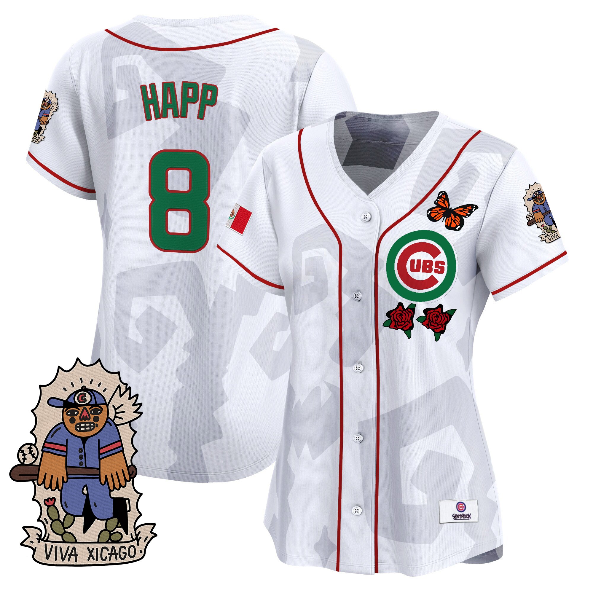 Ian Happ Women's 2025 Chicago Cubs Mexican Heritage Vapor Premier Limited White Jersey - Stitched