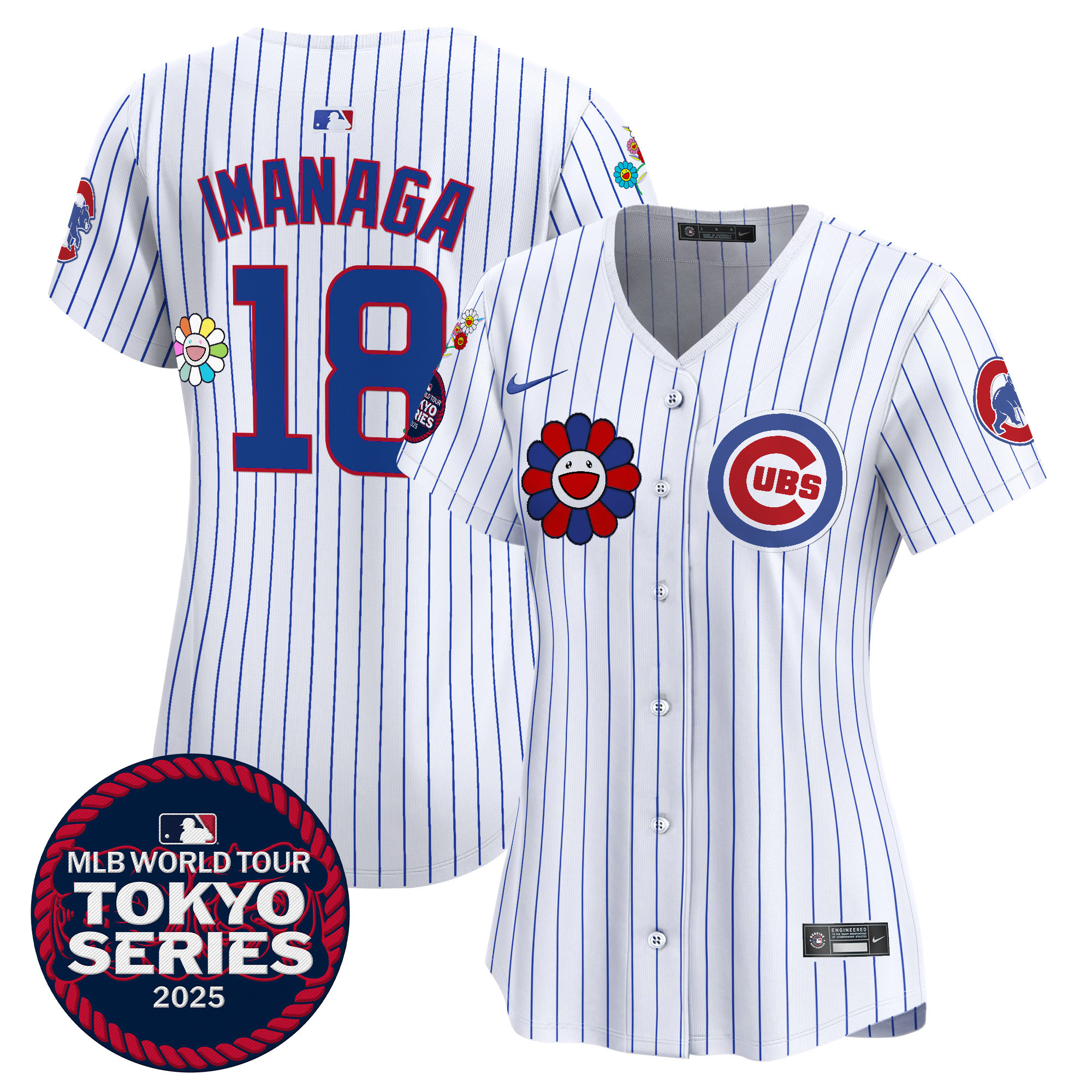 Imanaga Shota Women's Chicago Cubs Tokyo Series 2025 Vapor Premier Limited Pinstripe Jersey - Stitched