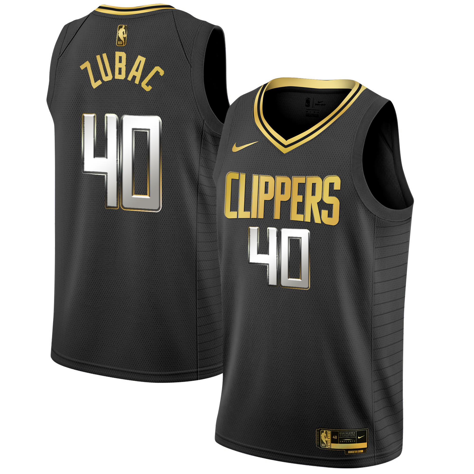 Ivica Zubac Men's Los Angeles Clippers Swingman Black Gold Jersey - All Stitched