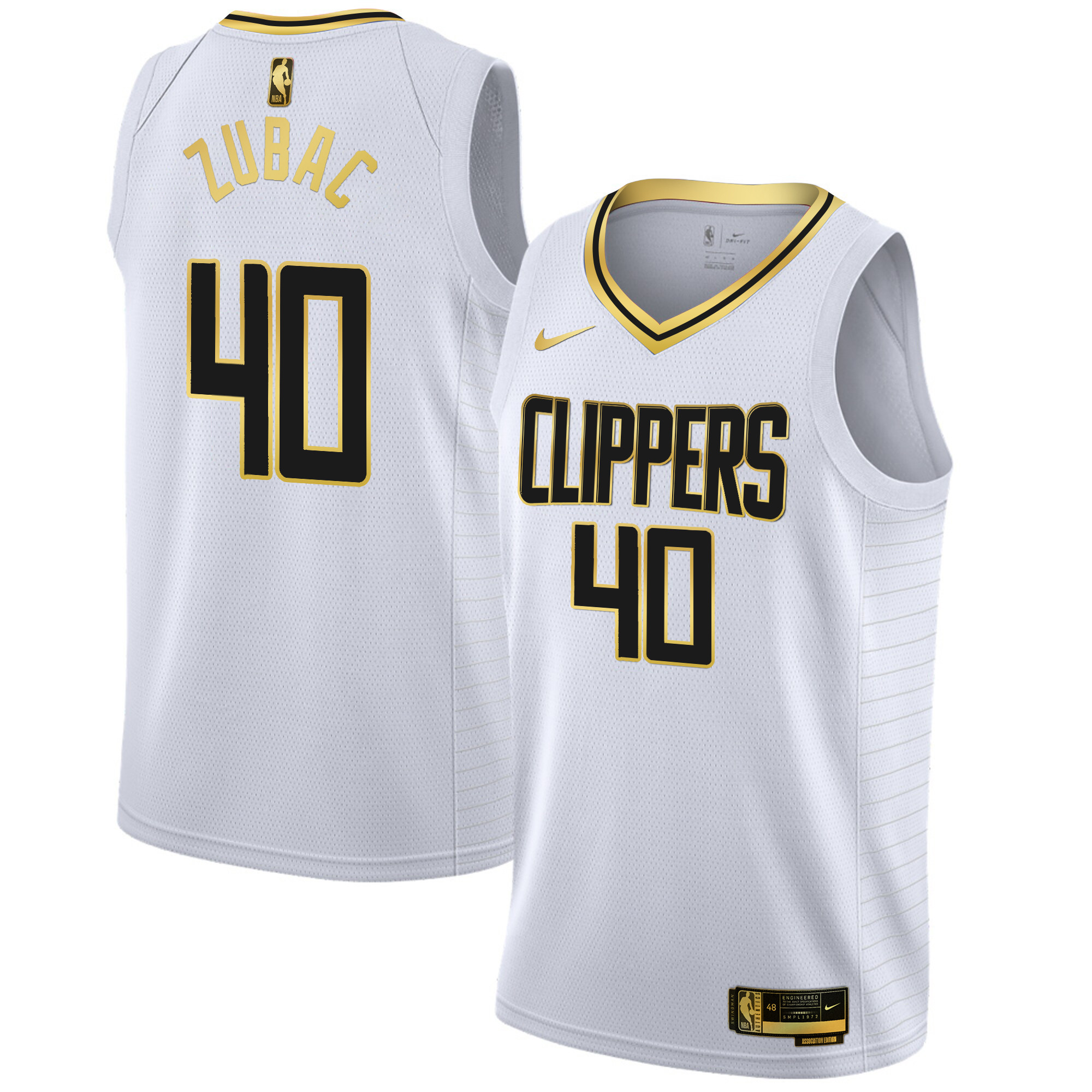 Ivica Zubac Men's Los Angeles Clippers Swingman White Gold Jersey - All Stitched