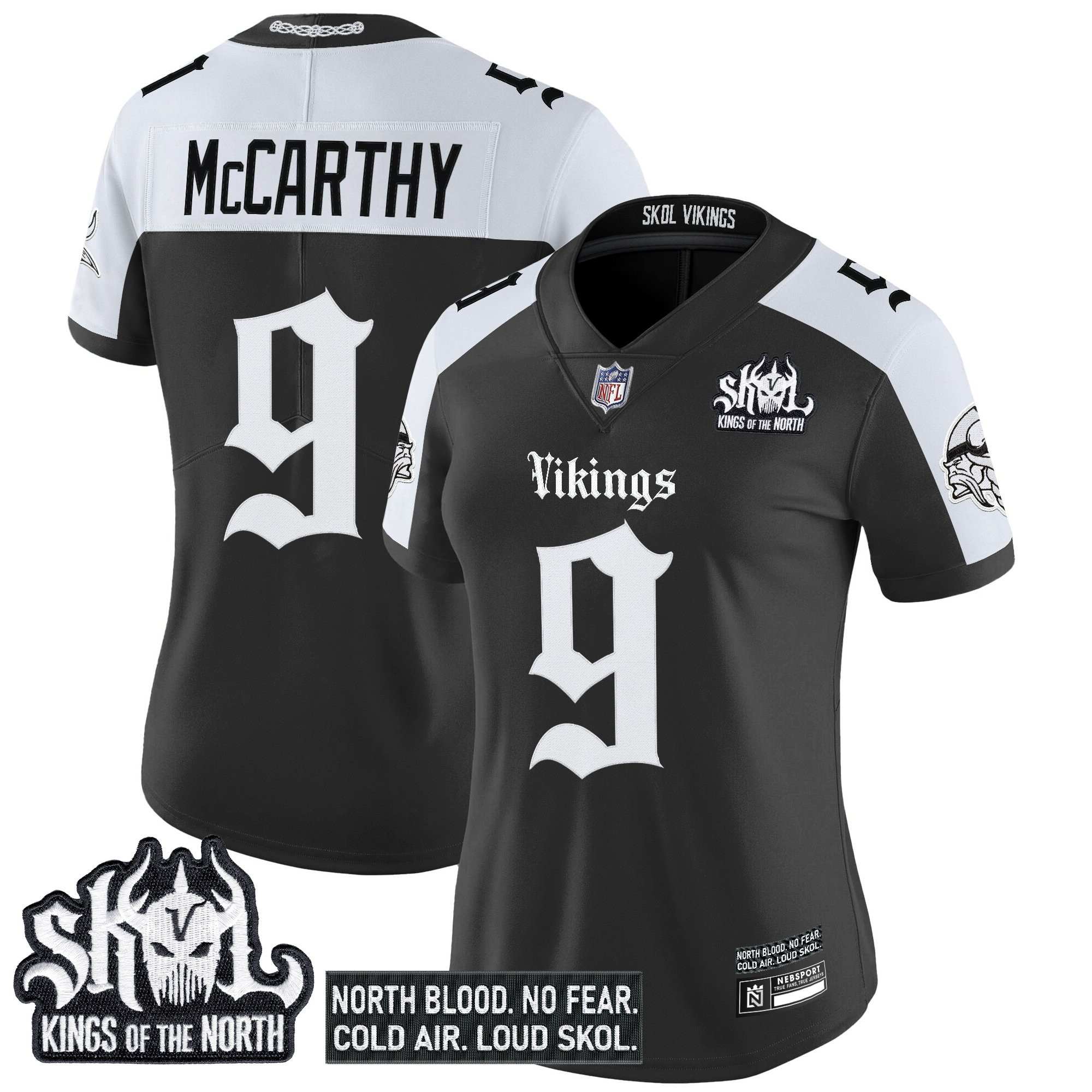 J.J.McCarthy Women's Minnesota Vikings Gothic Norseblood Edition Vapor Limited Alternate Jersey - All Stitched
