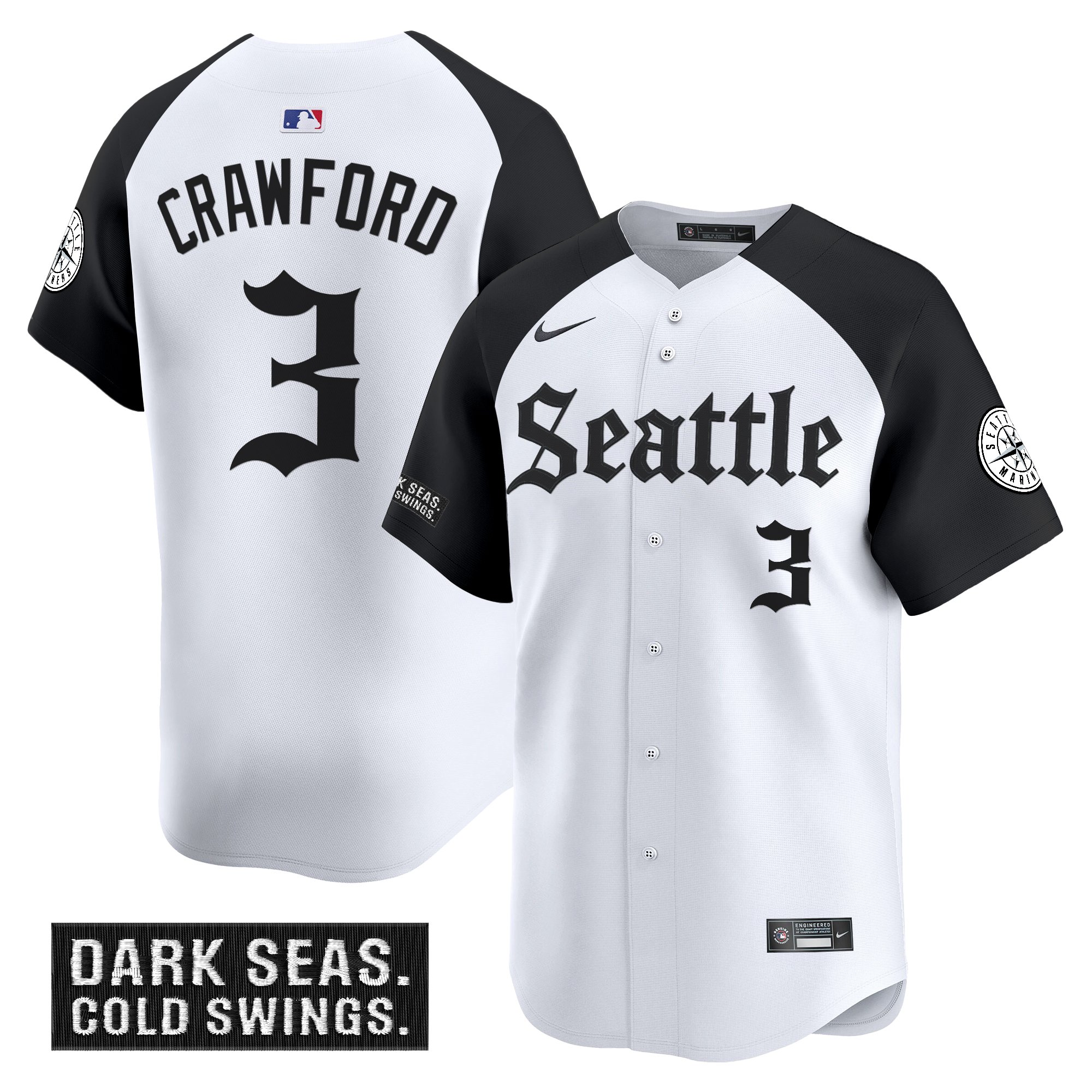 J.P. Crawford Men's Seattle Mariners 'Deep Sea Gothic Edition Vapor Premier Limited Alternate Jersey - All Stitched